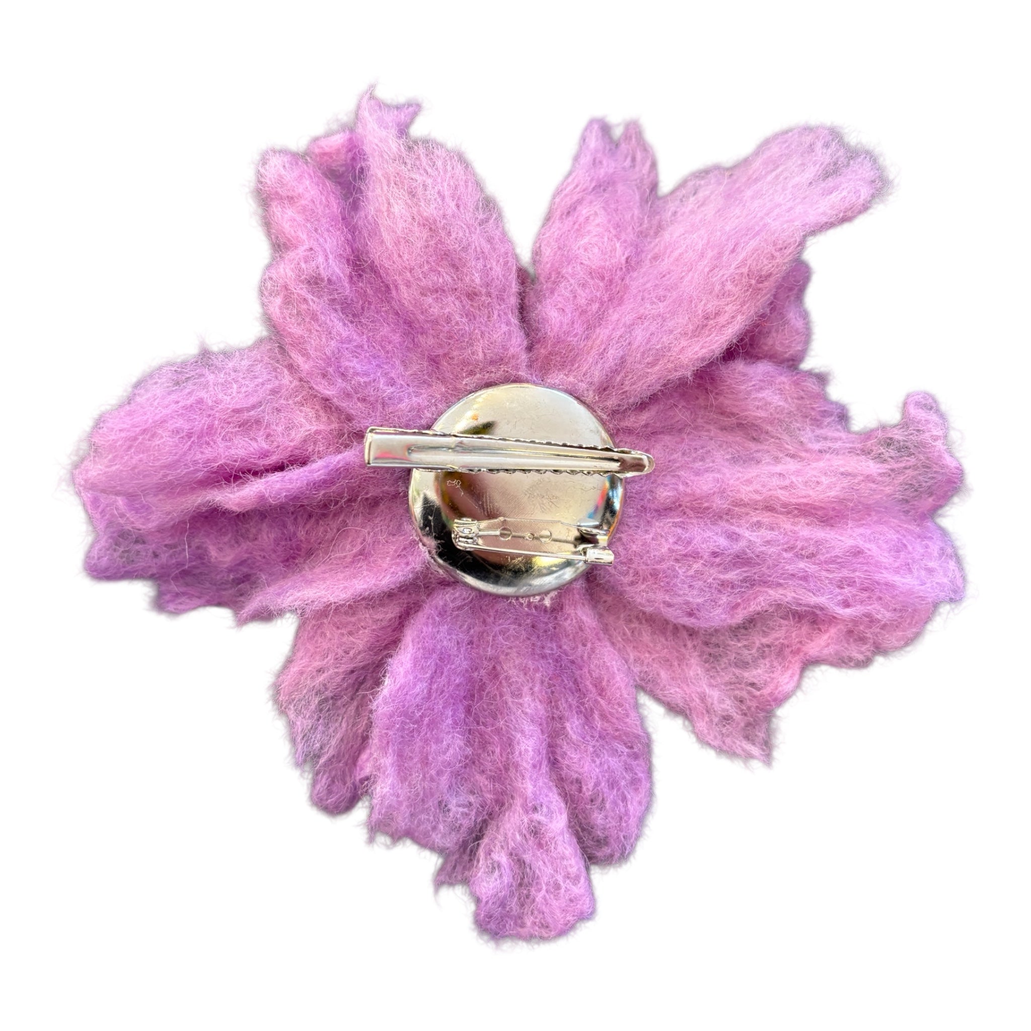 Unika broche filtet lilla blomst