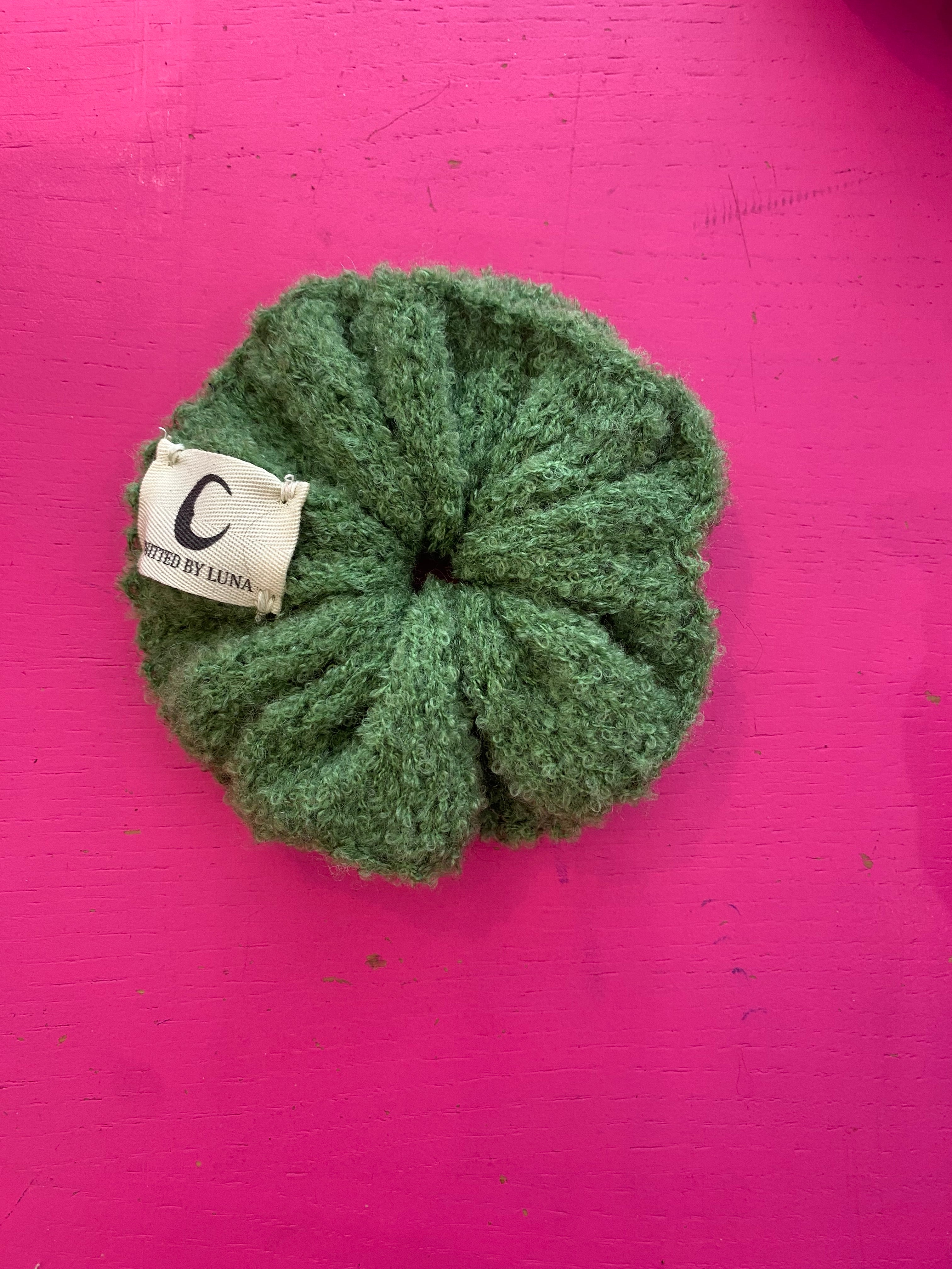 Scrunchie fluffy grøn