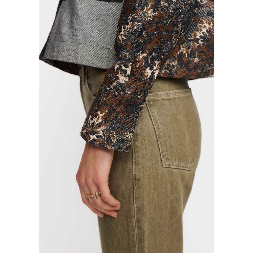 Cropped shirt - Brown/Black