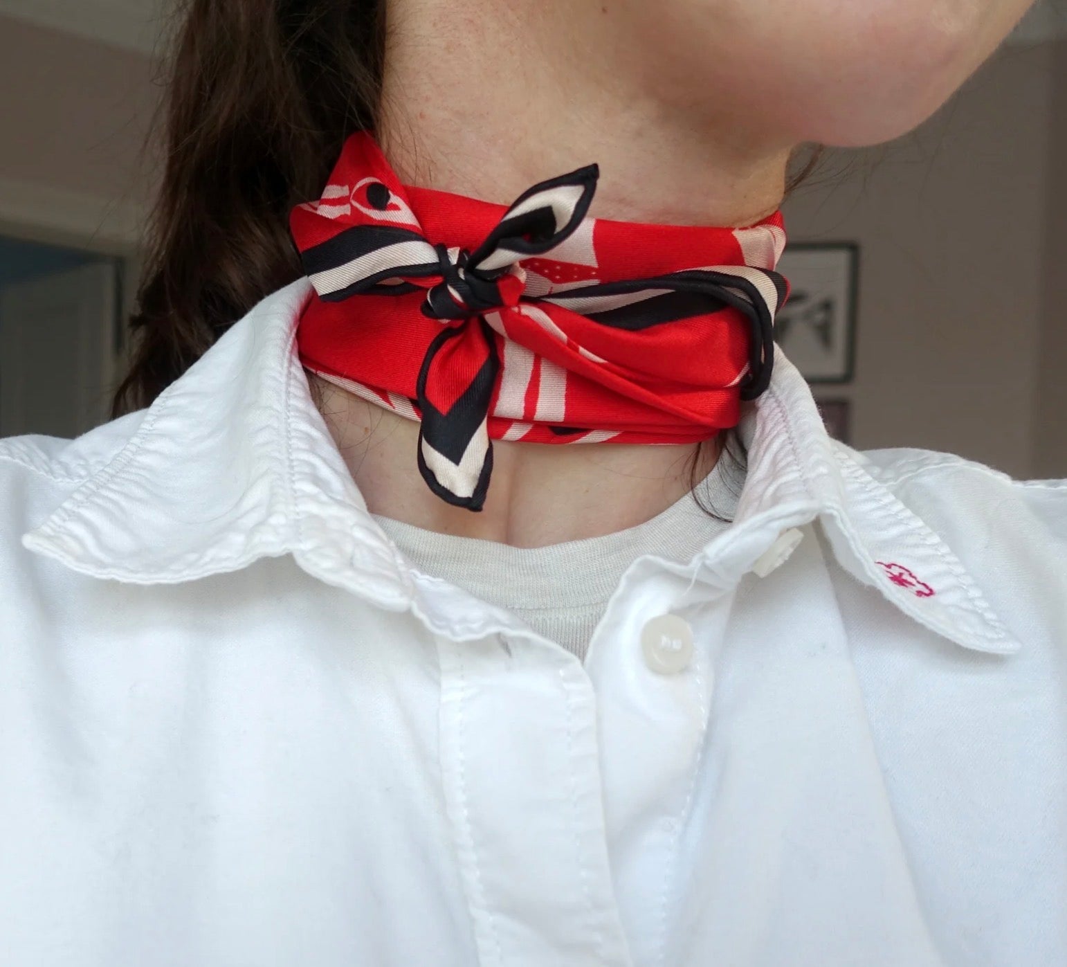 Silketørklæde, Red Swimmers 50cm