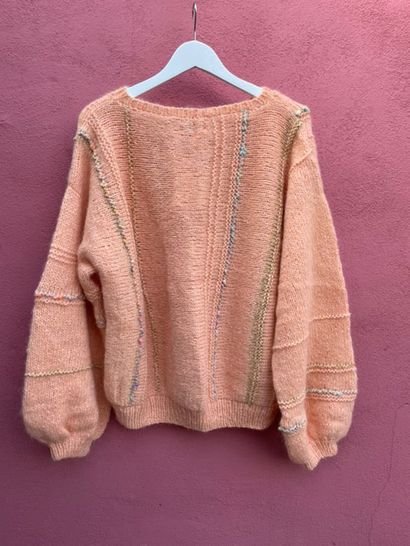 Kontrær-sweater, Rosa XXL