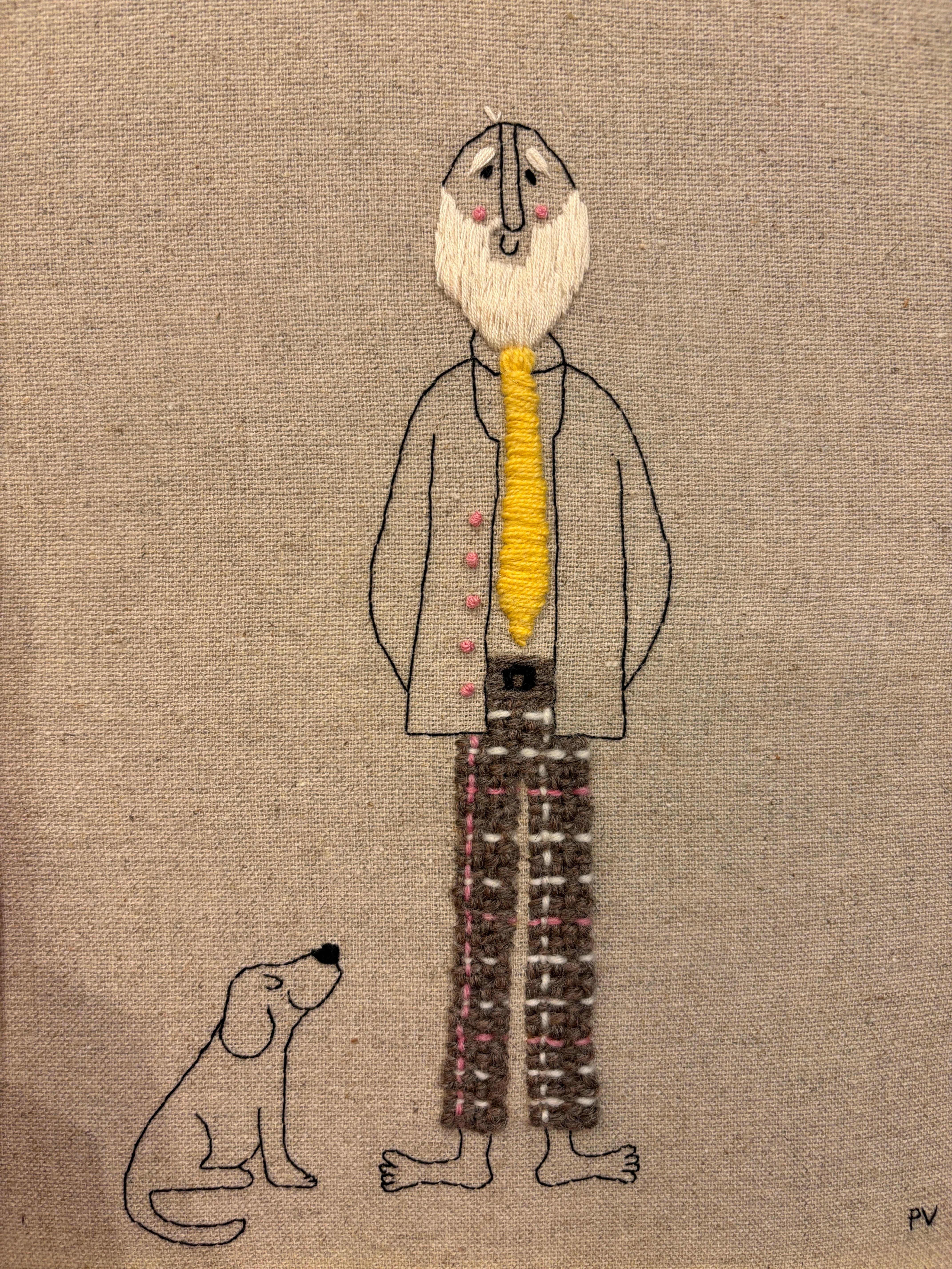 A4 framed Embroidery - Bedste venner