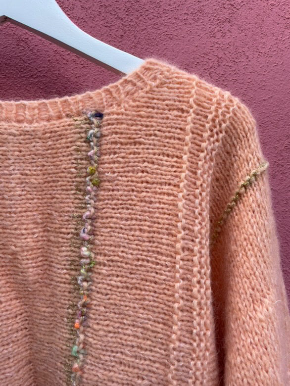 Kontrær-sweater, Rosa XXL