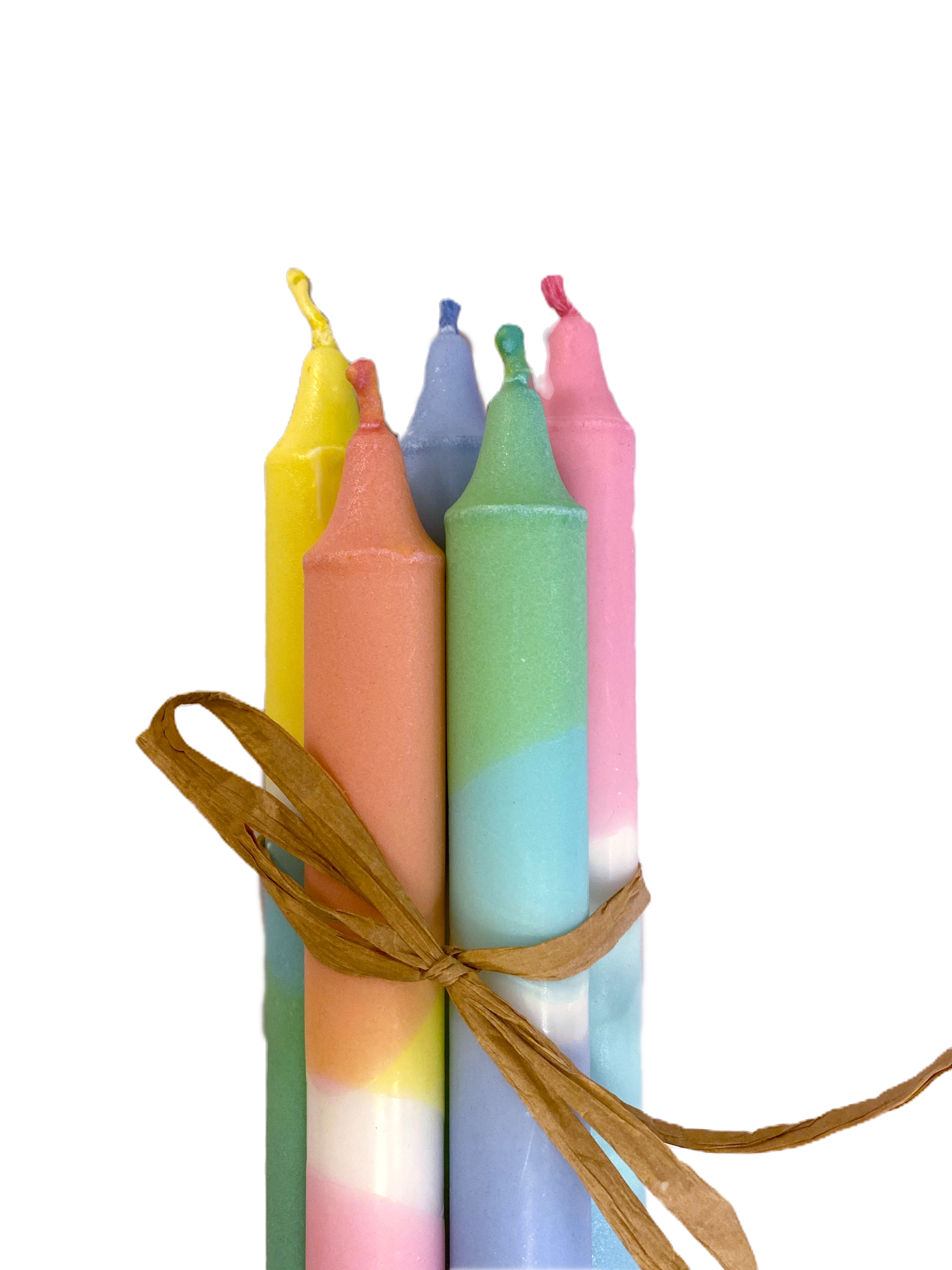 Hand-colored candles / 5 pcs