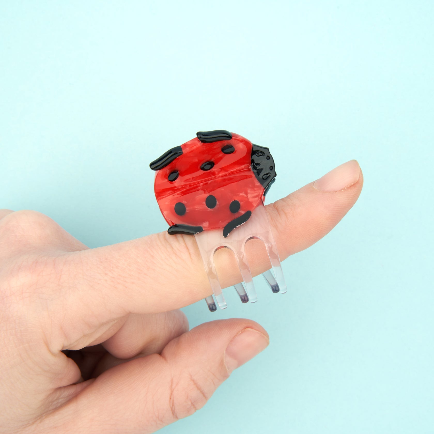 Mini ladybug hair clip