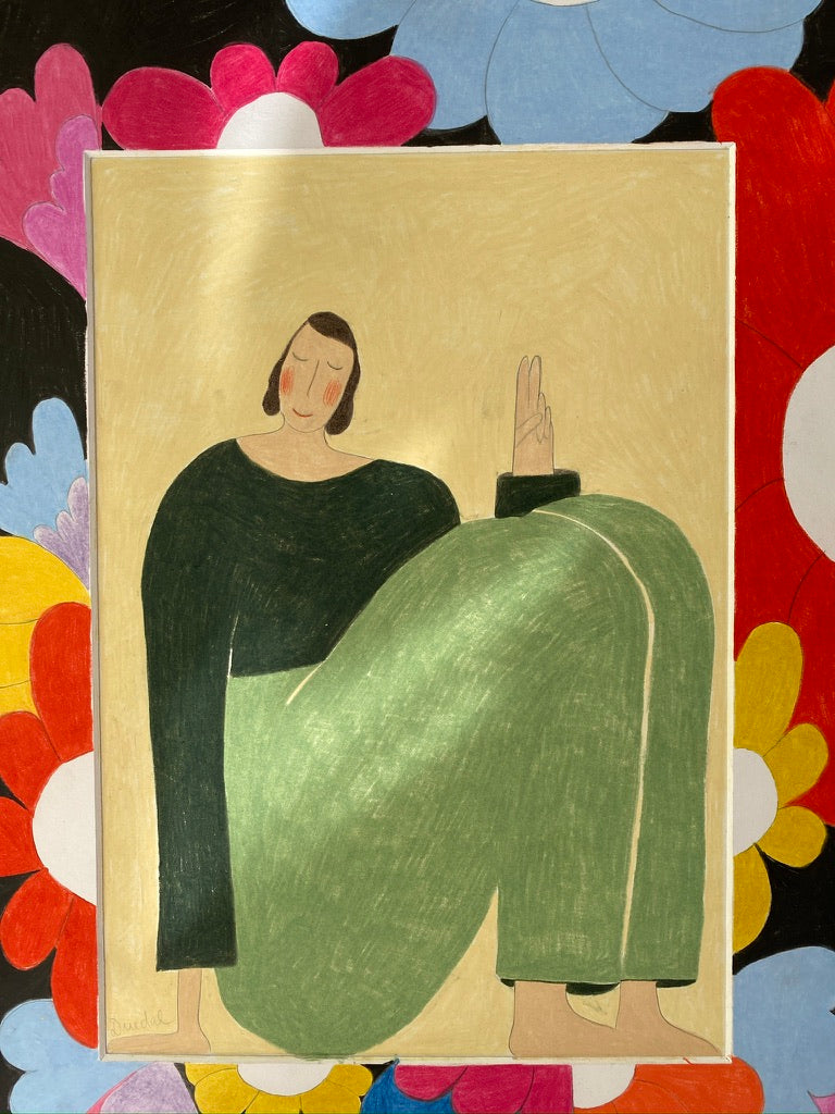 "Flower Power" / Original A3 illustration (framed)