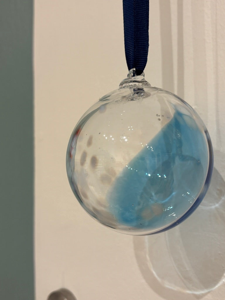 Glas julekugle blå