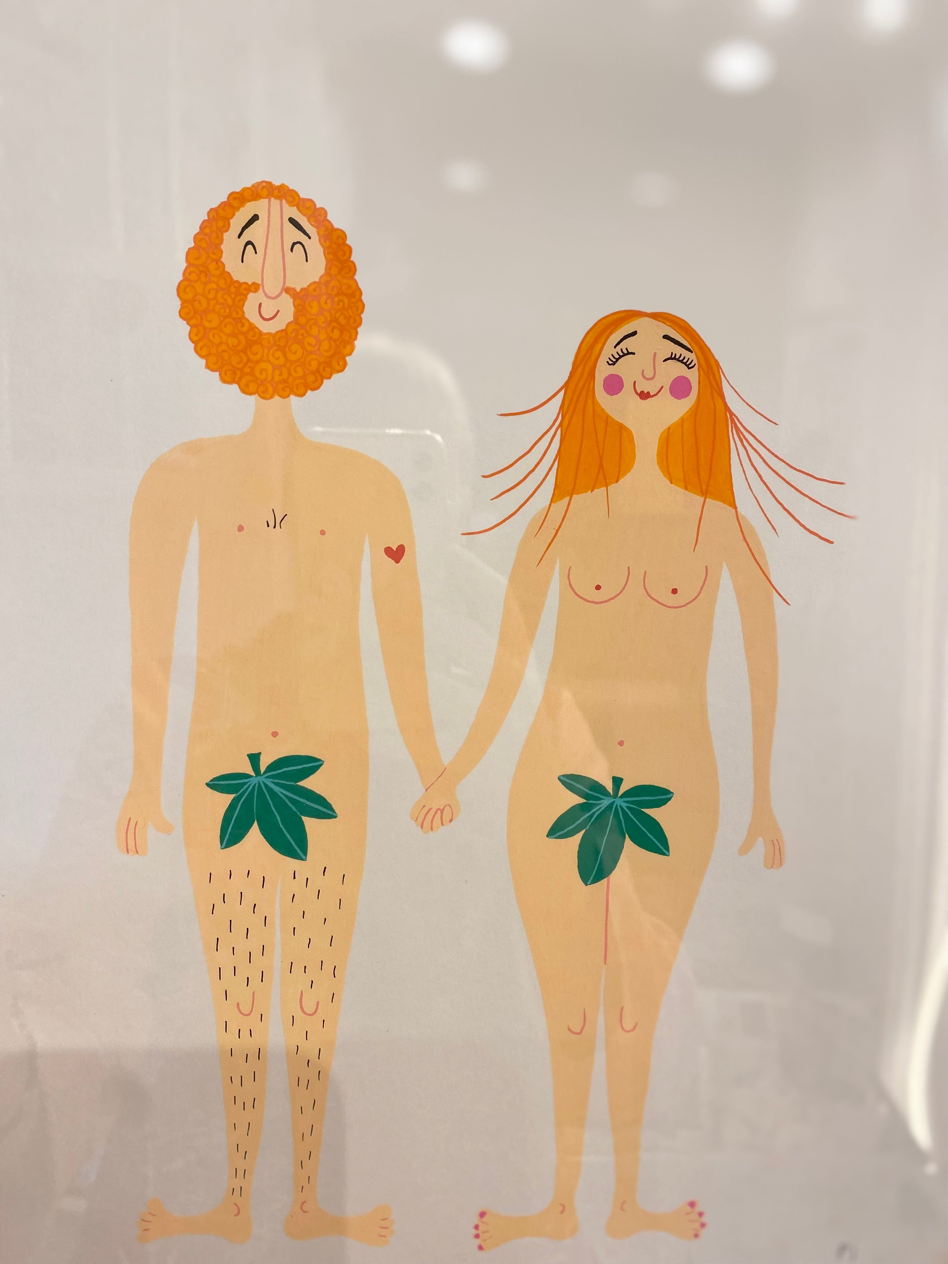 Eva & Adam - A3 Original i ramme