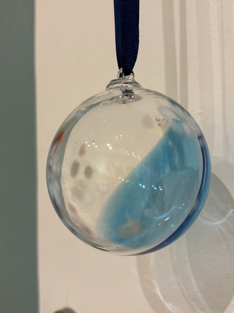 Glas julekugle blå