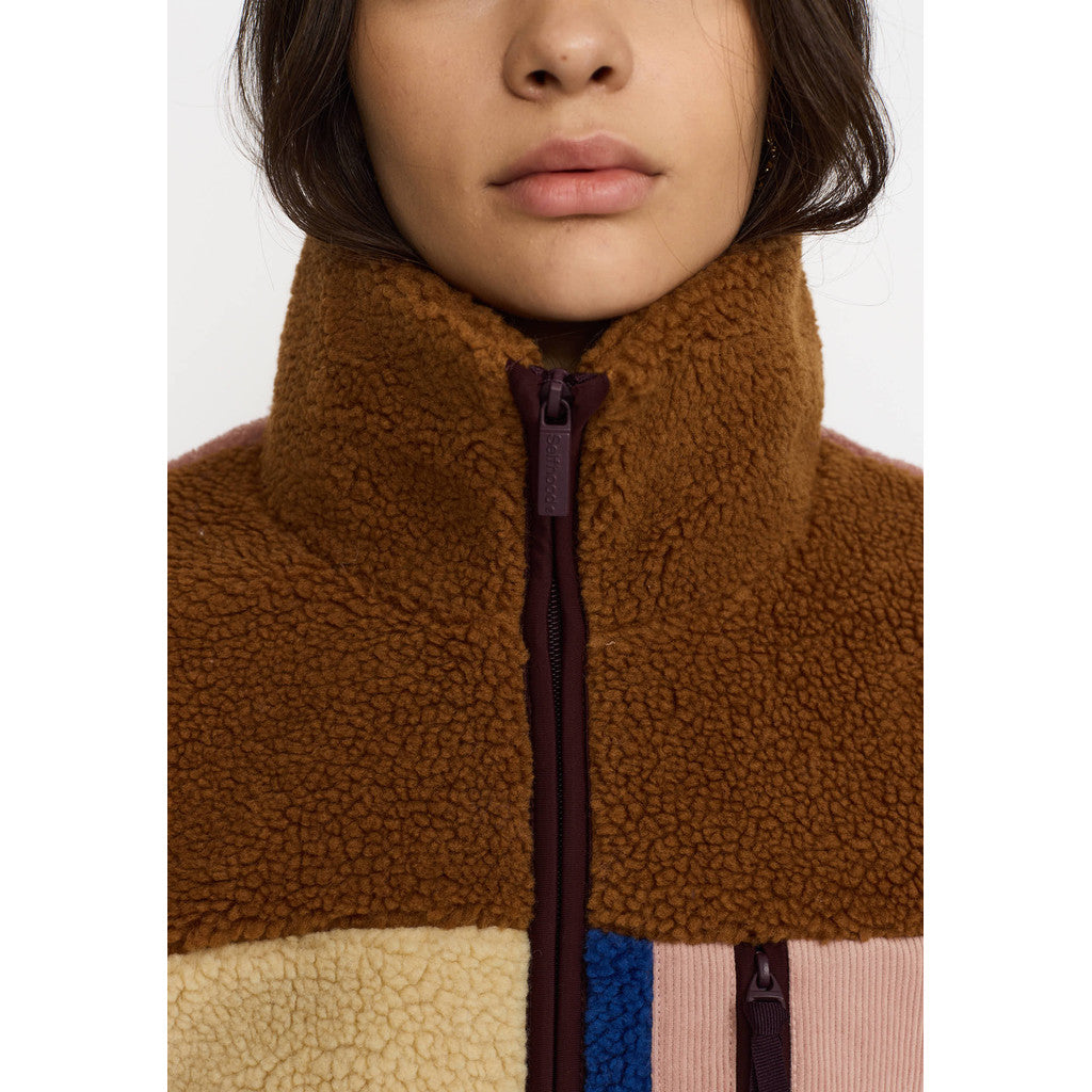 Teddy block jacket, Light brown