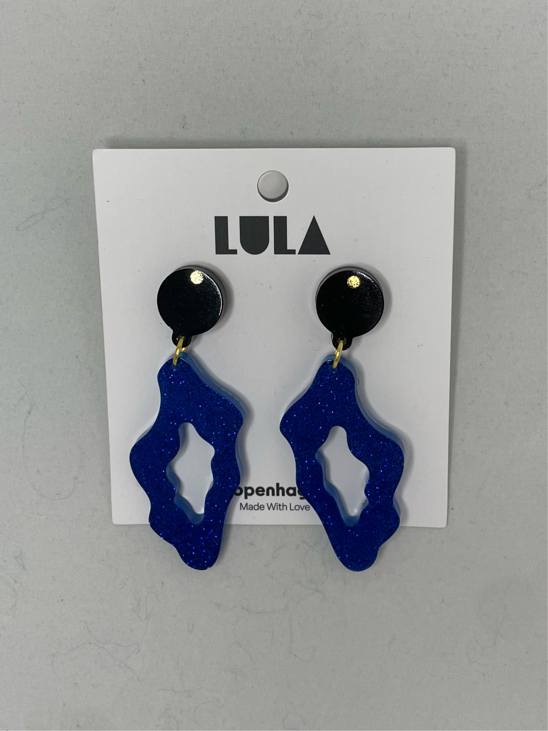 Grafisk ørestikker, sort/blå