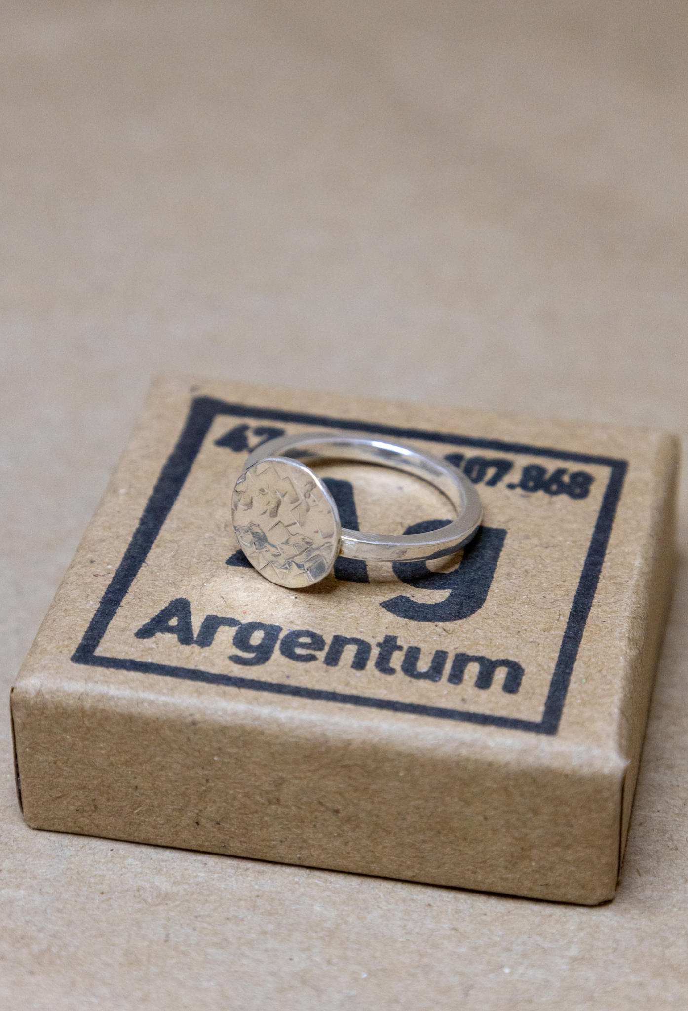 Ring med sølvplade (str. 55)