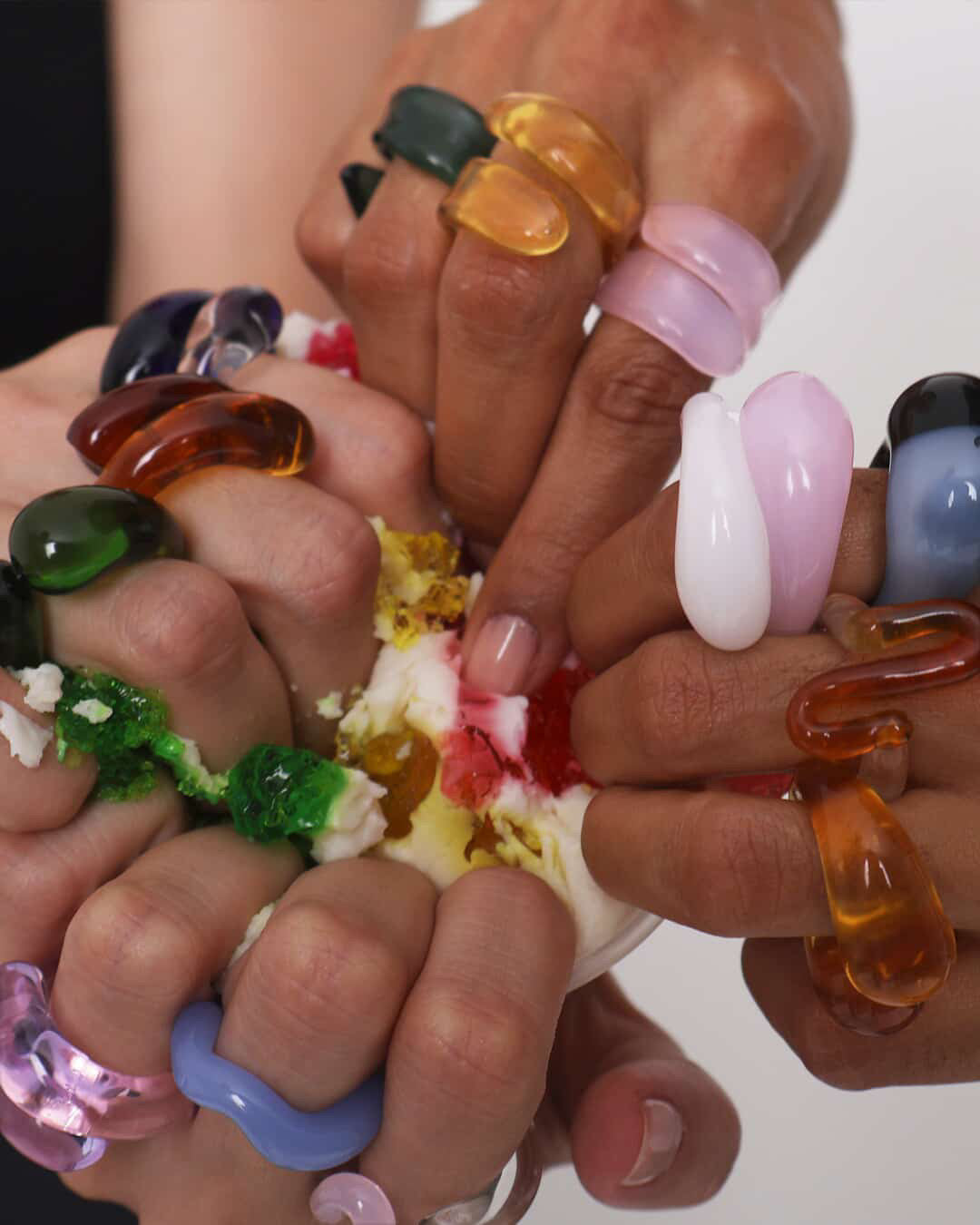 Glas ring - Flat - Lyserød