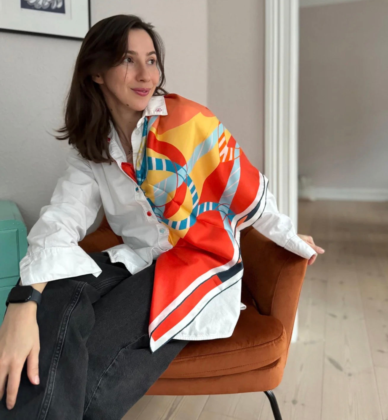 Silketørklæde, Riviera 65cm