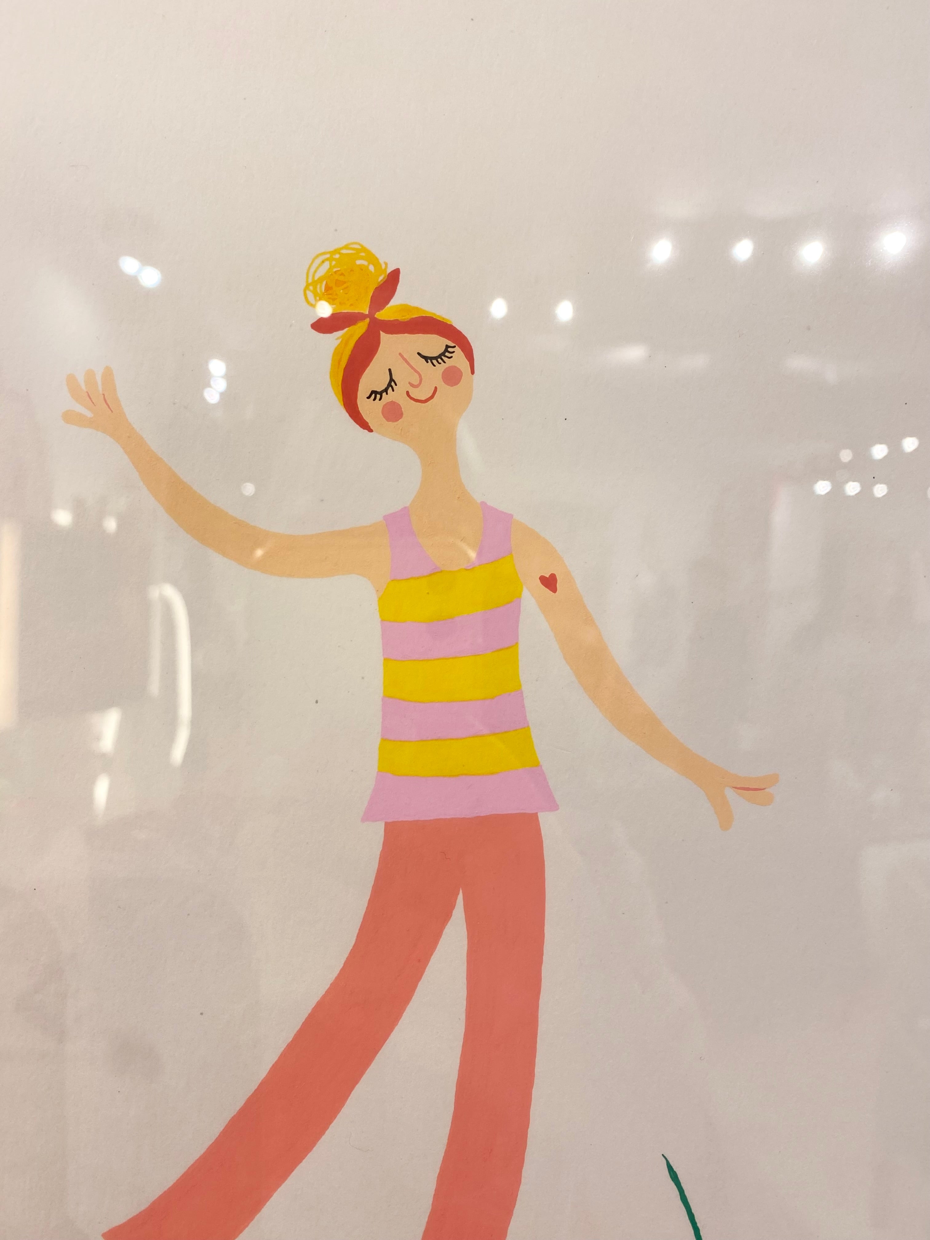 Dans i græsset - A4 Original i ramme