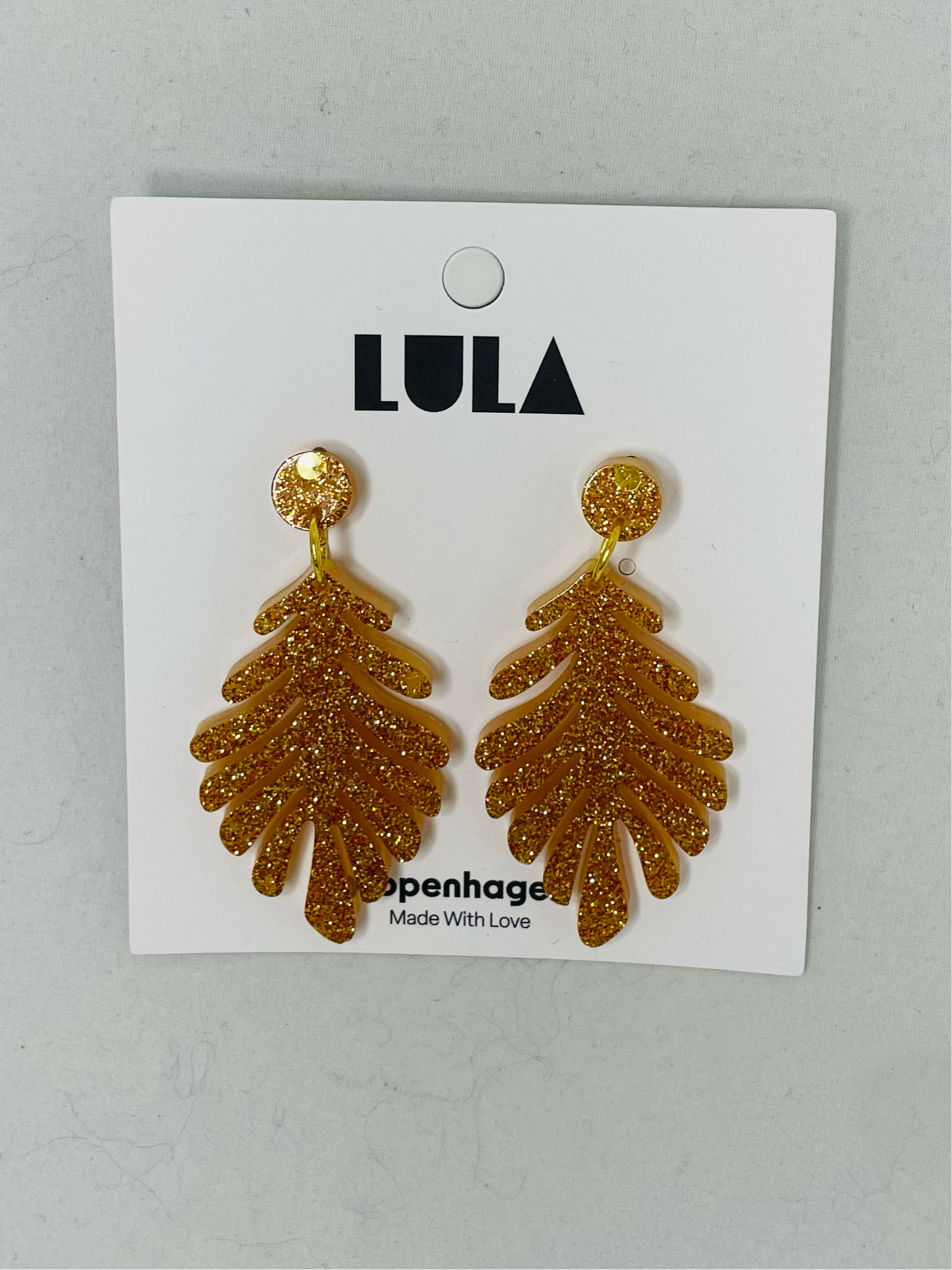 Grafisk ørestikker, guld blad