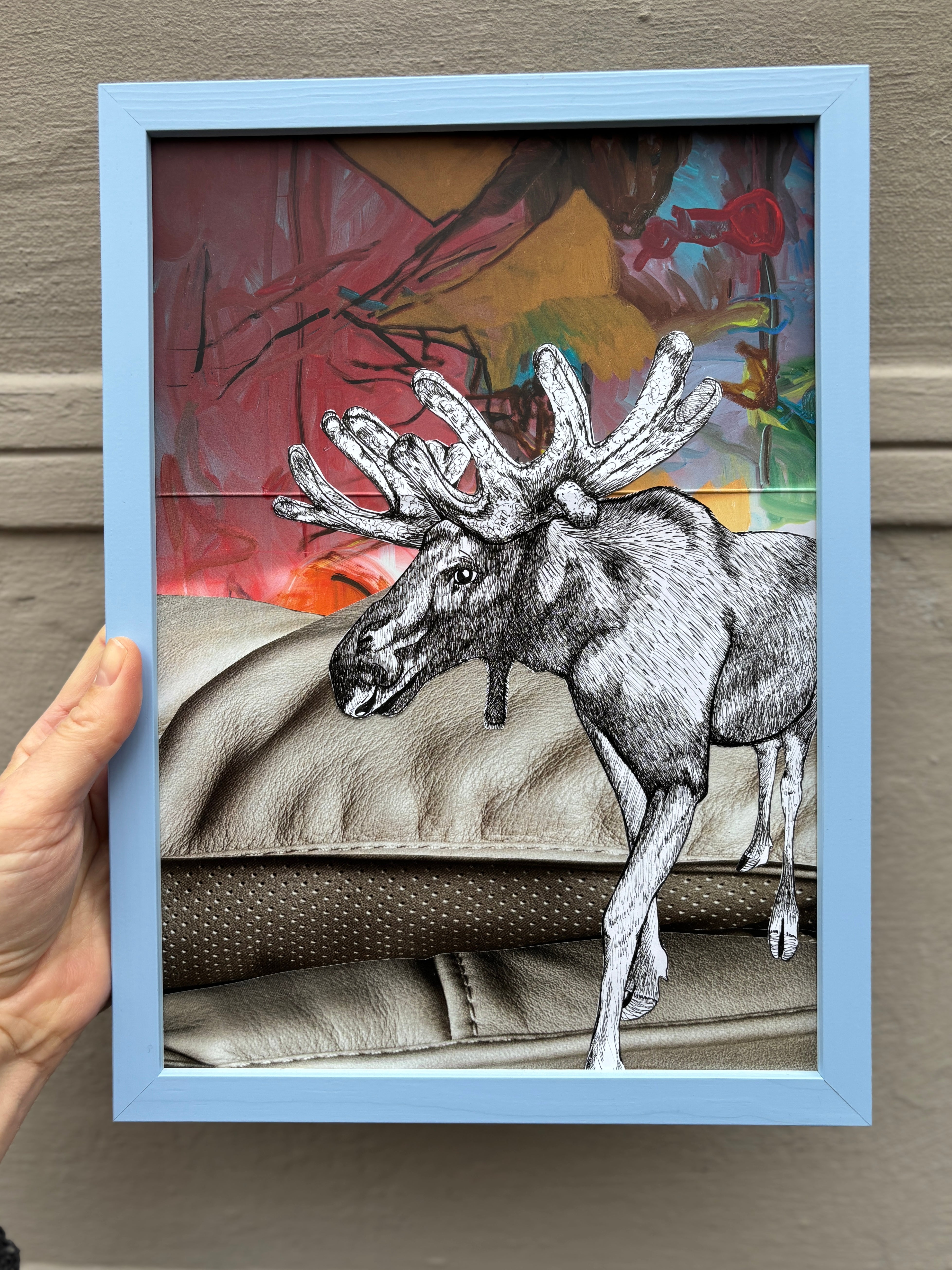 Moose on the loose - original - indrammet