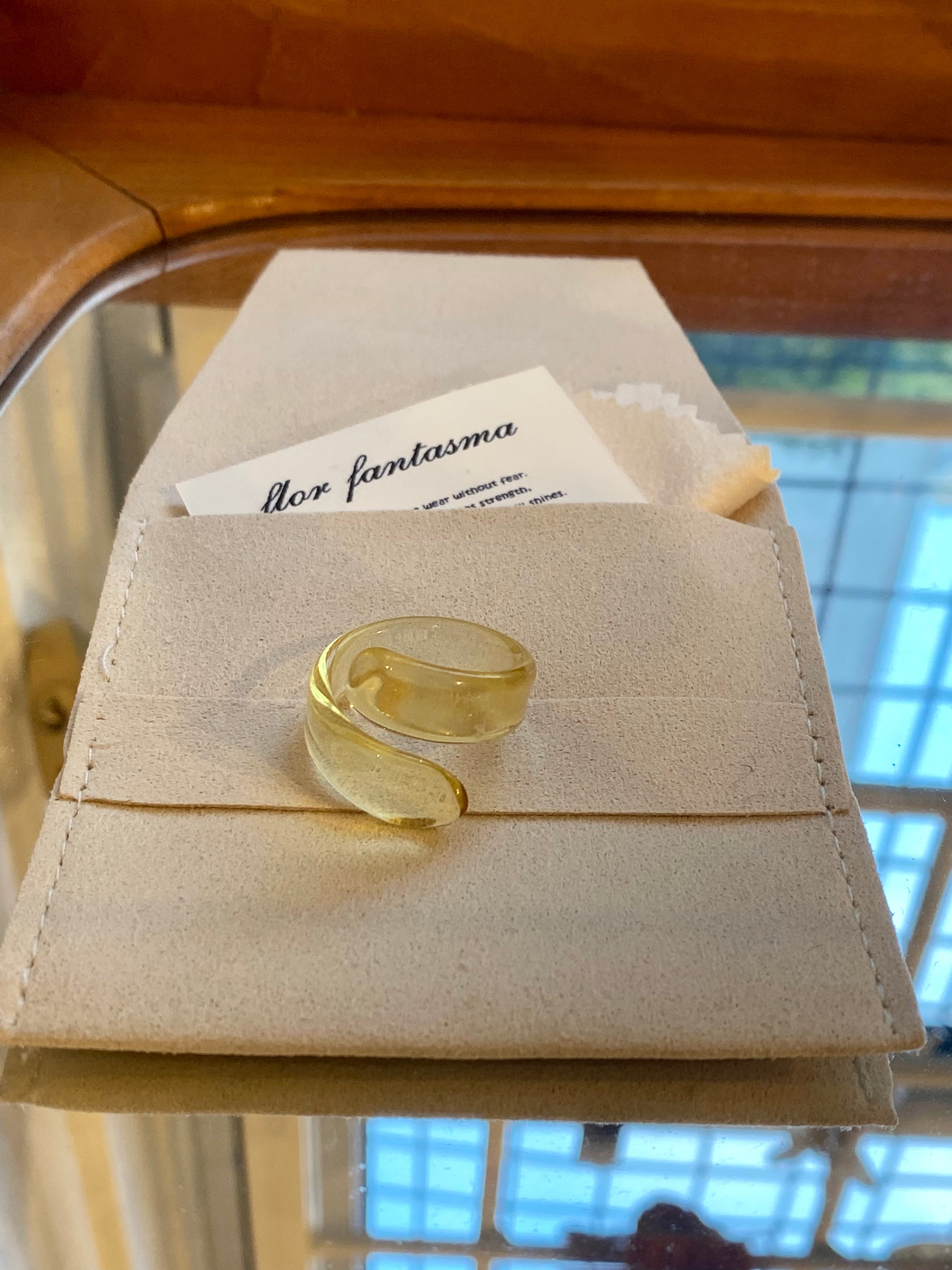 Glas ring - Flat - Gul