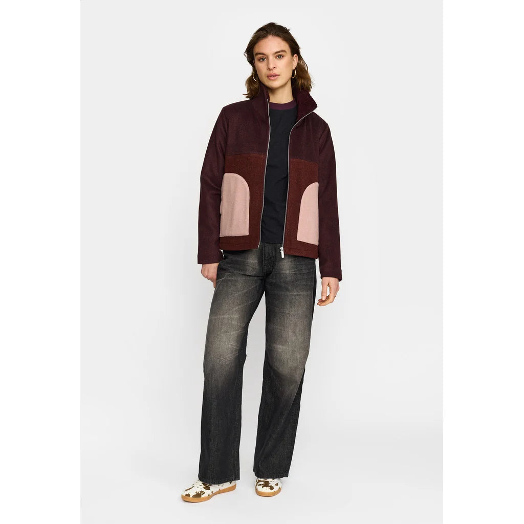 Block Jacket, Burgundy