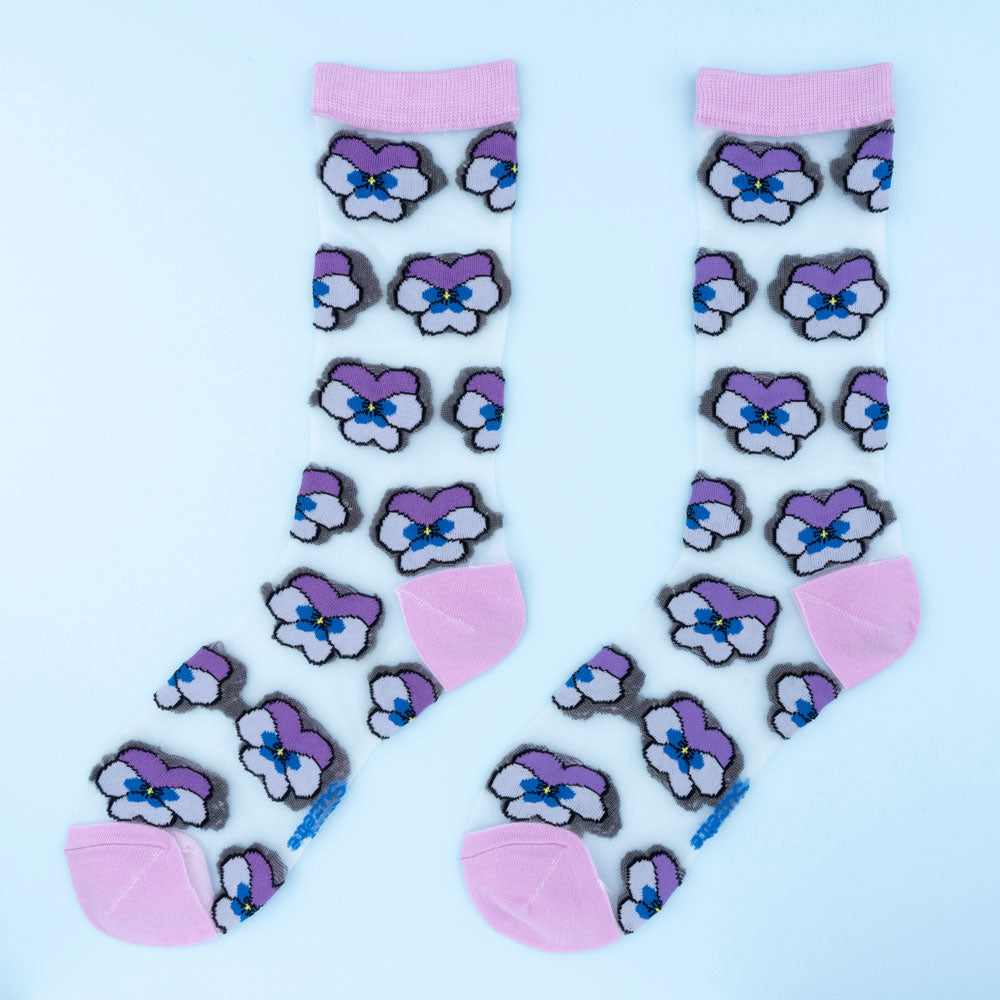Stedmoderblomst socks, sheer