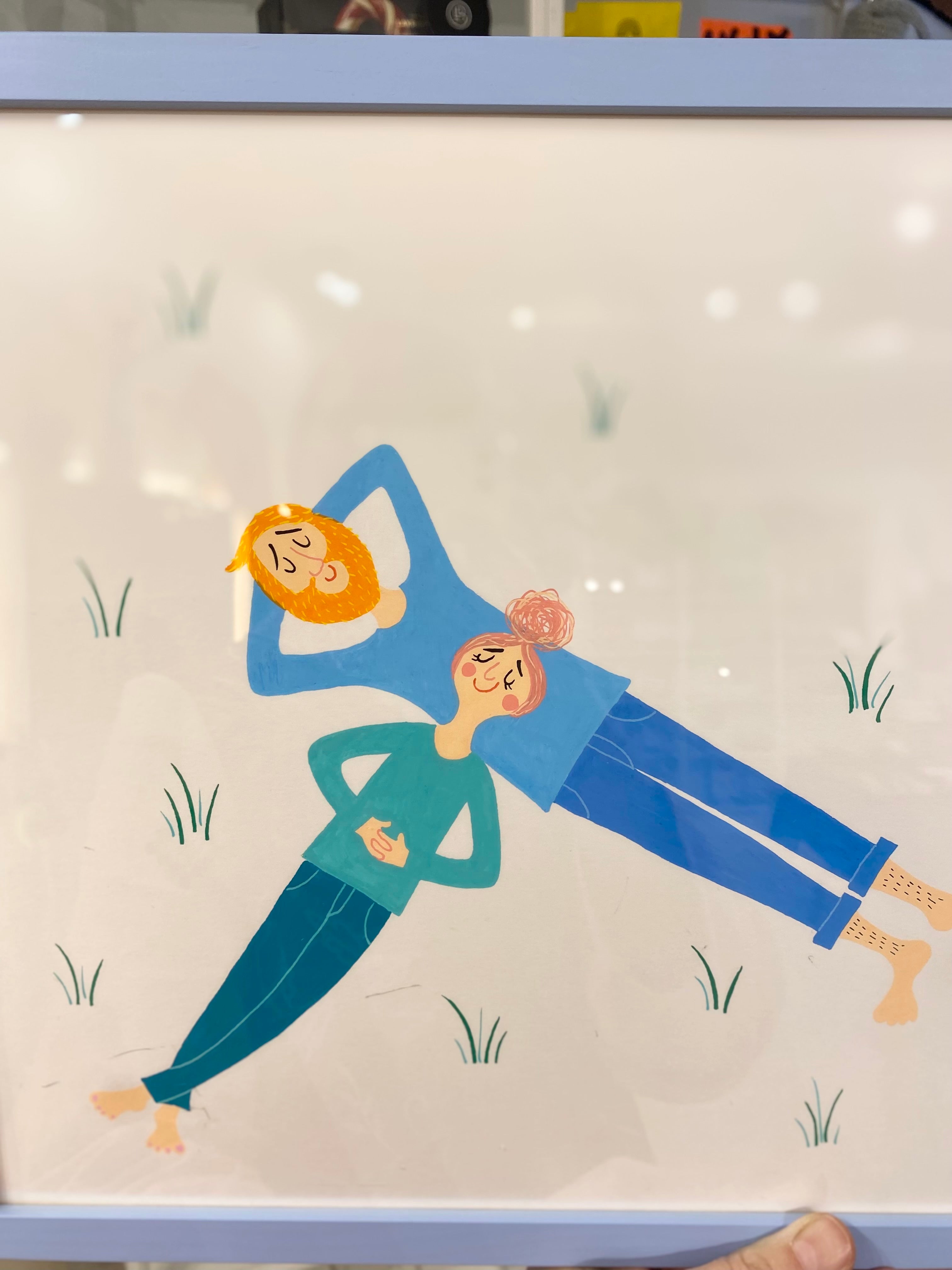 Græsgrønt forår - A3 Original i ramme