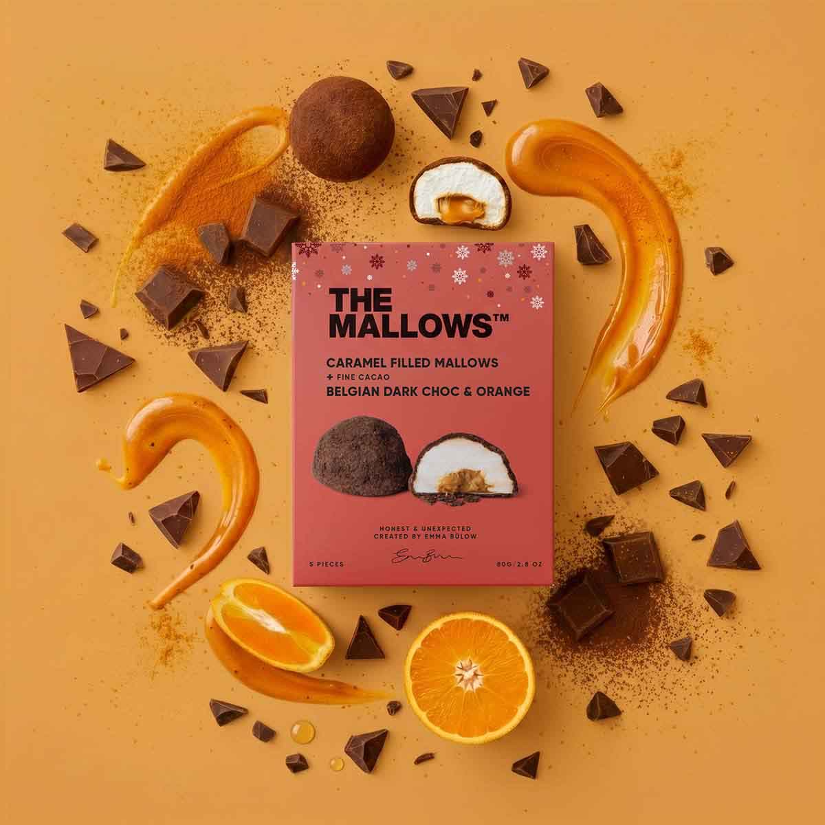 The Mallows Box - Caramel filled with dark chocolate and orange. 5 stk