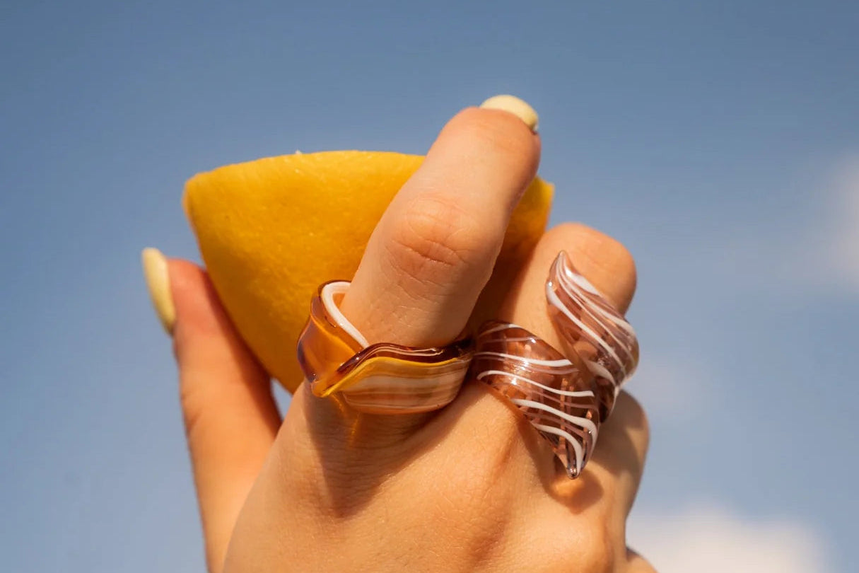 Glas ring - Flat - striped