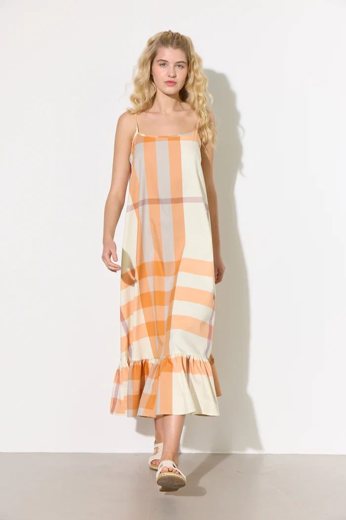 Frankie Dress - Orange check