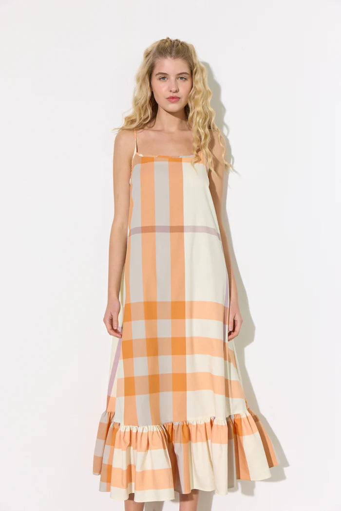 Frankie Dress - Orange check