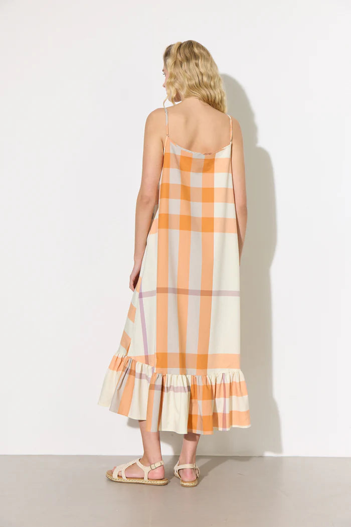 Frankie Dress - Orange check
