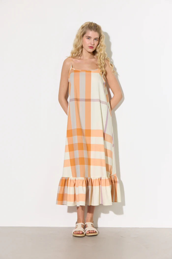 Frankie Dress - Orange check