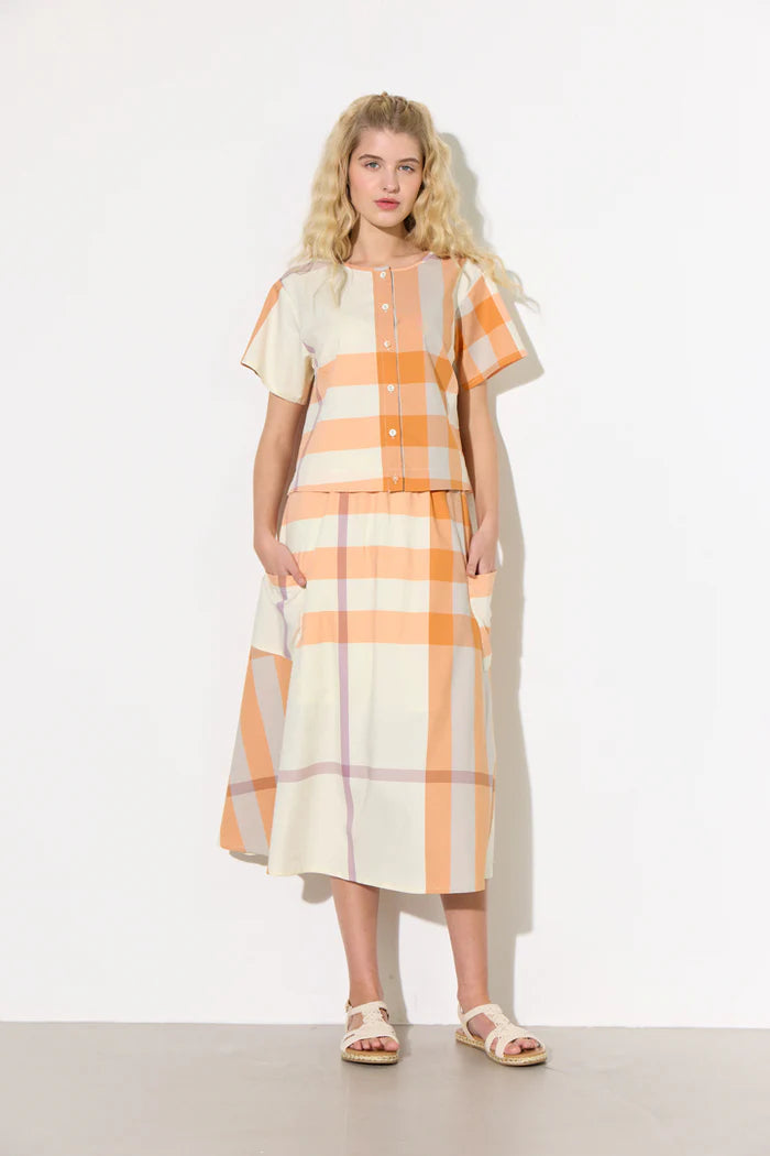 Frankie Shirt - Orange check