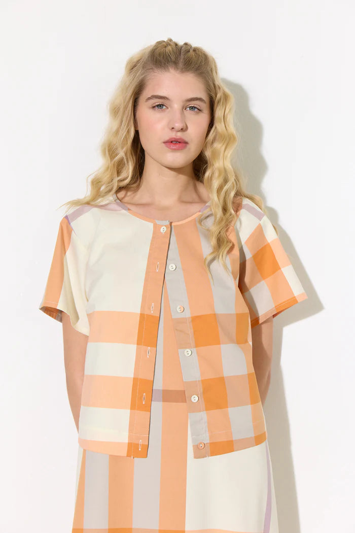Frankie Shirt - Orange check