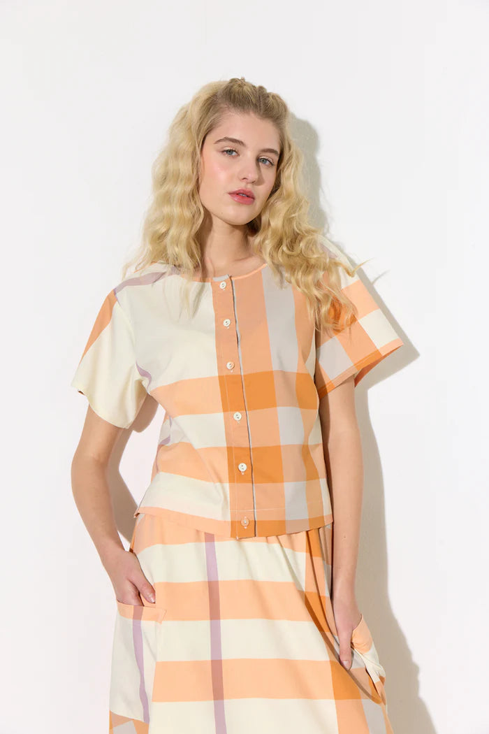 Frankie Shirt - Orange check