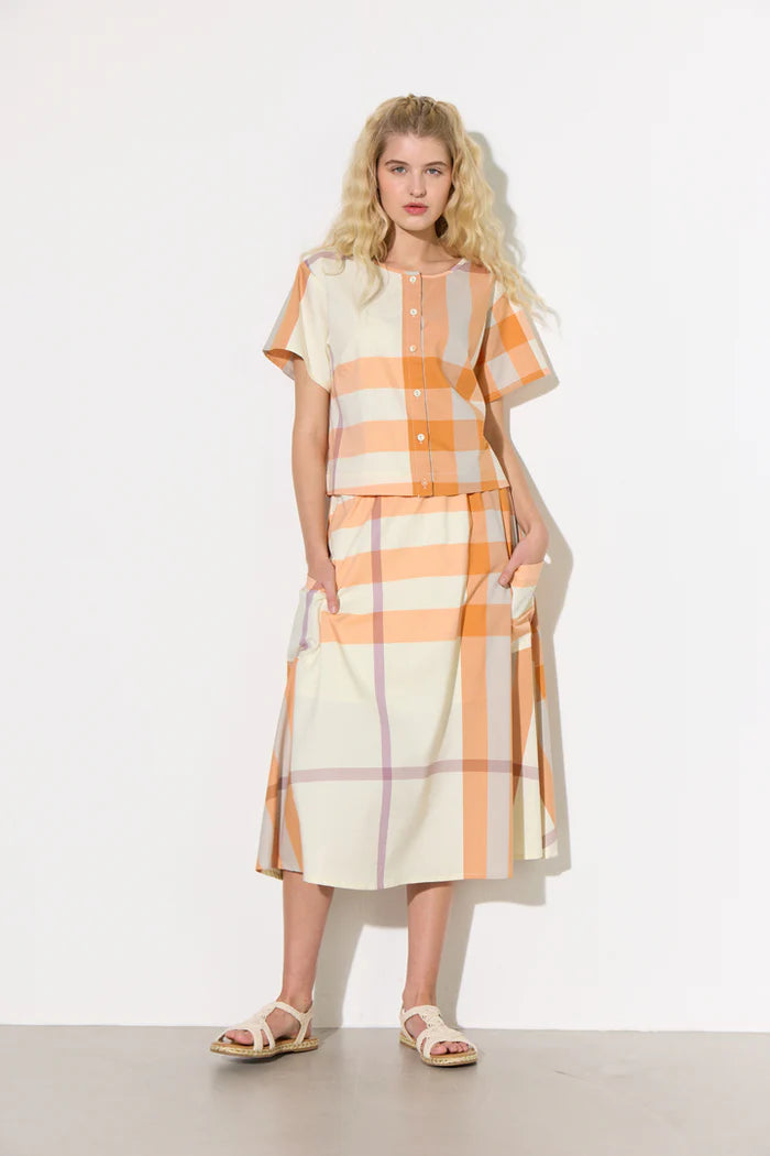 Frankie Skirt - Orange check
