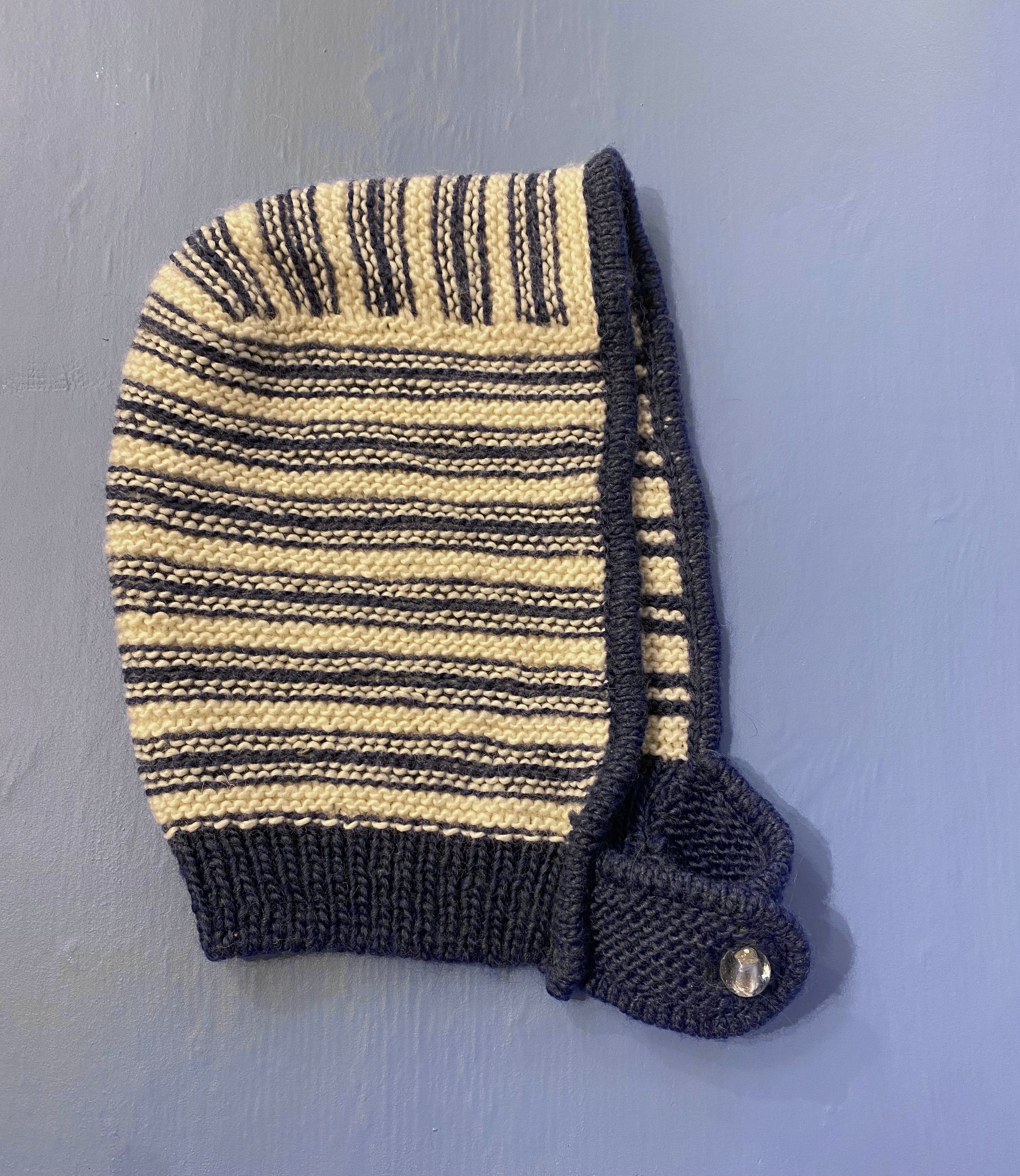 Balaclava hætte hvid/blå