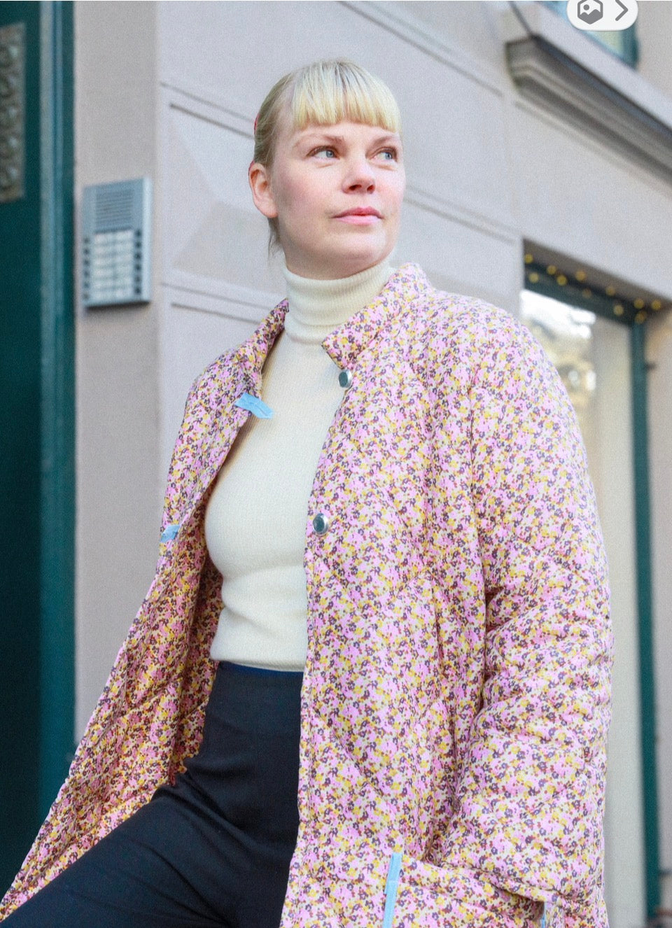 Unika frakke - blomstret