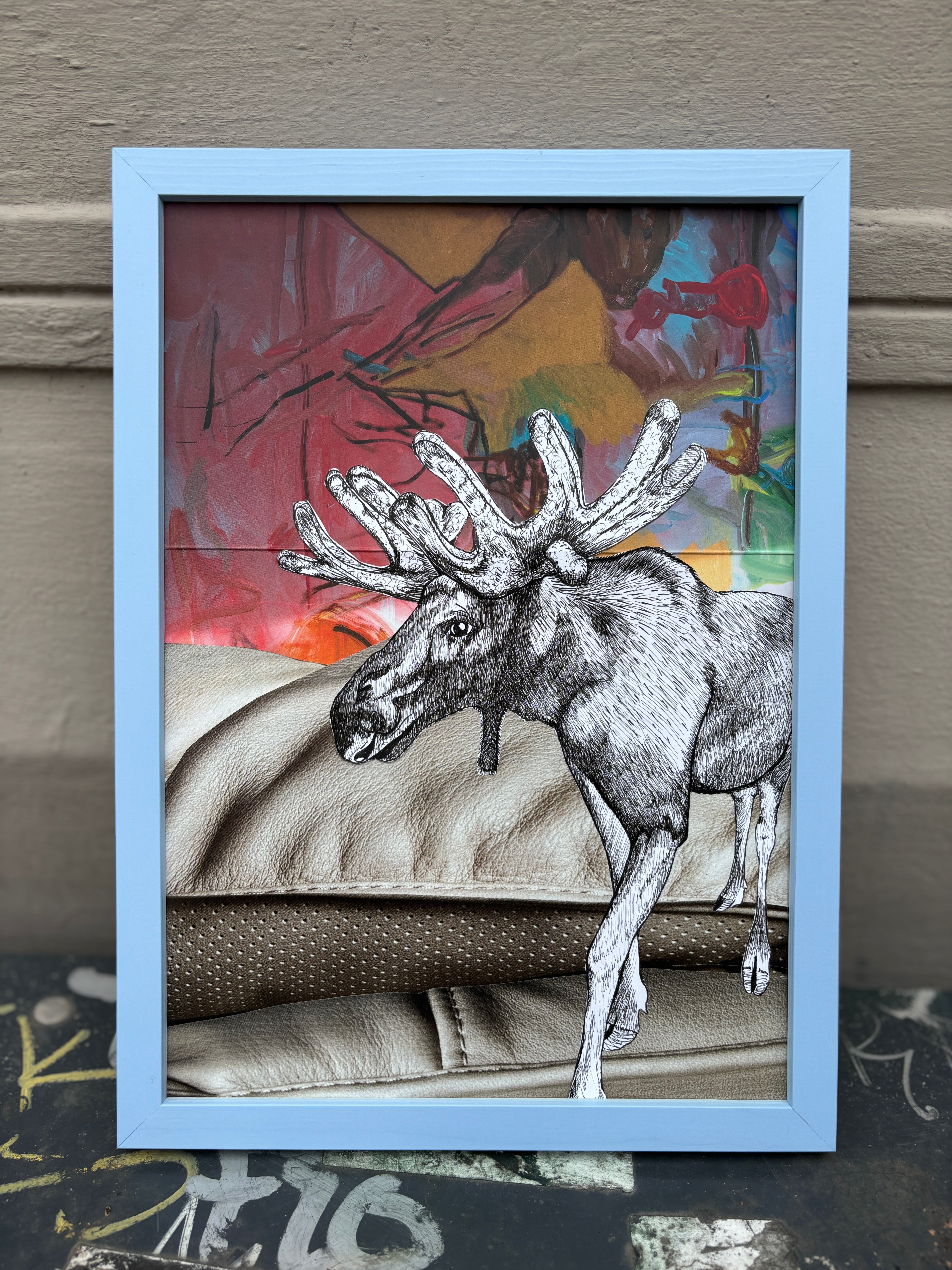 Moose on the loose - original - indrammet