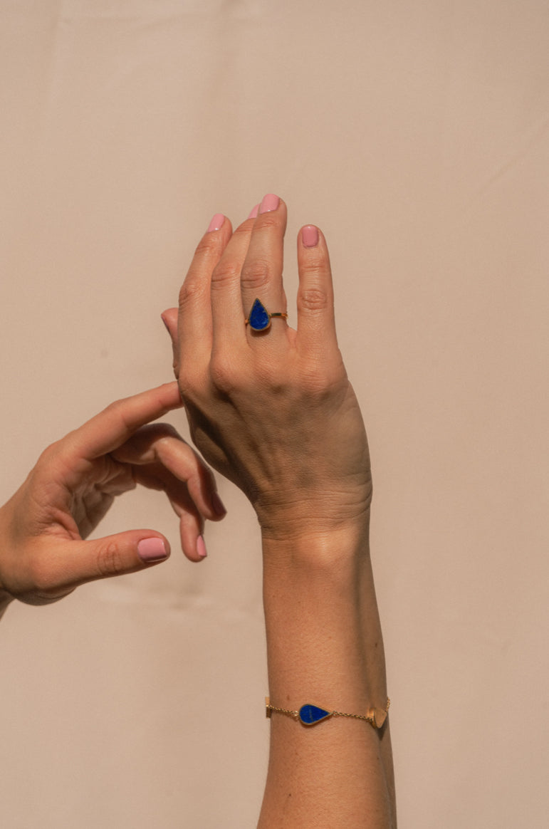 Dråbe-halskæde med lapis lazuli