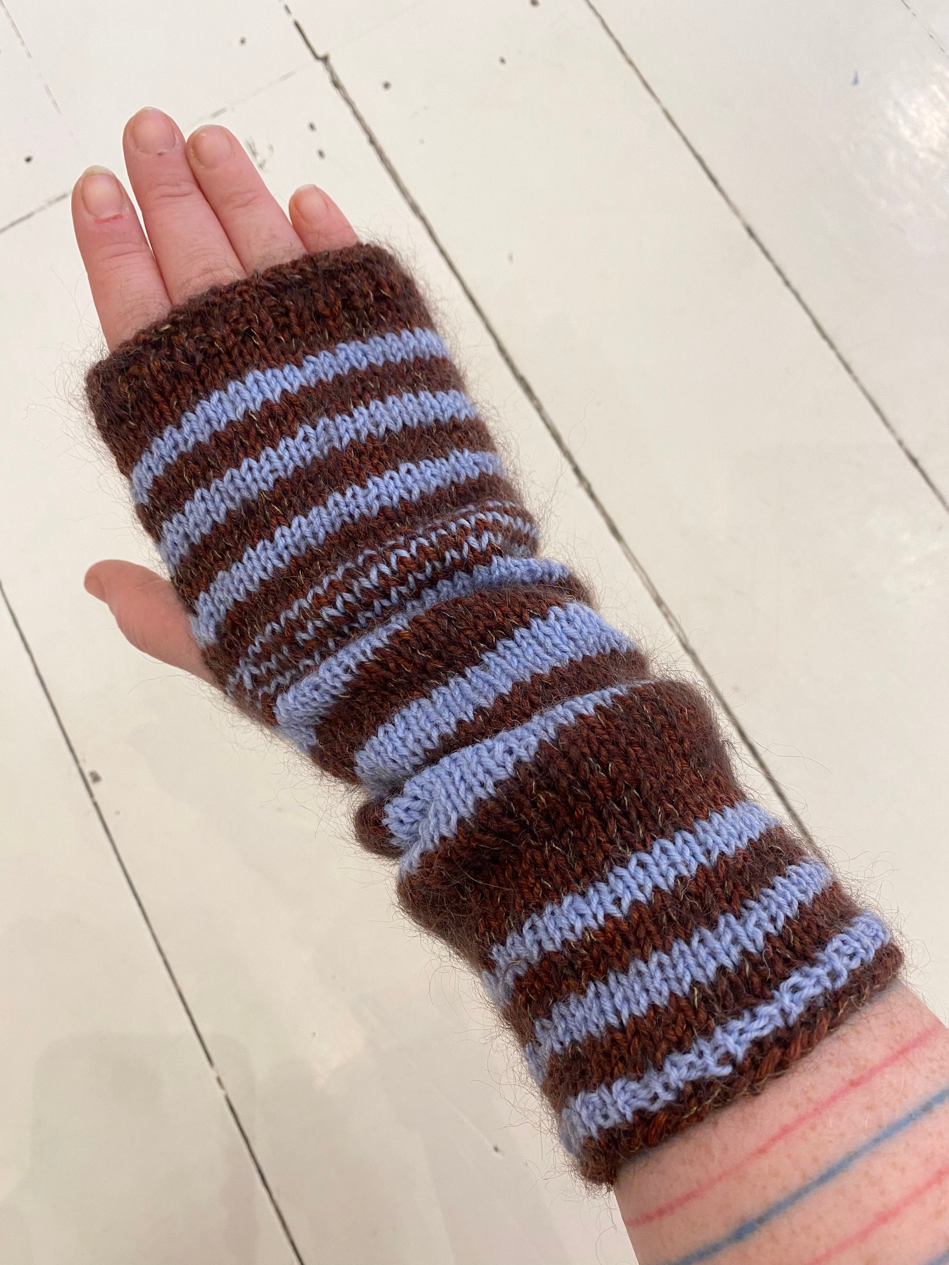 Håndvarmer brun/lyseblå