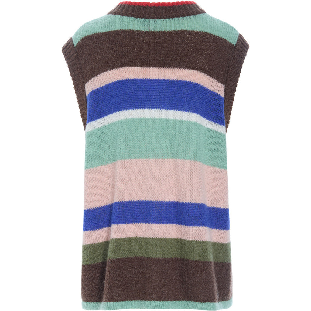 Tallulah Knit Vest - Brown Stripes