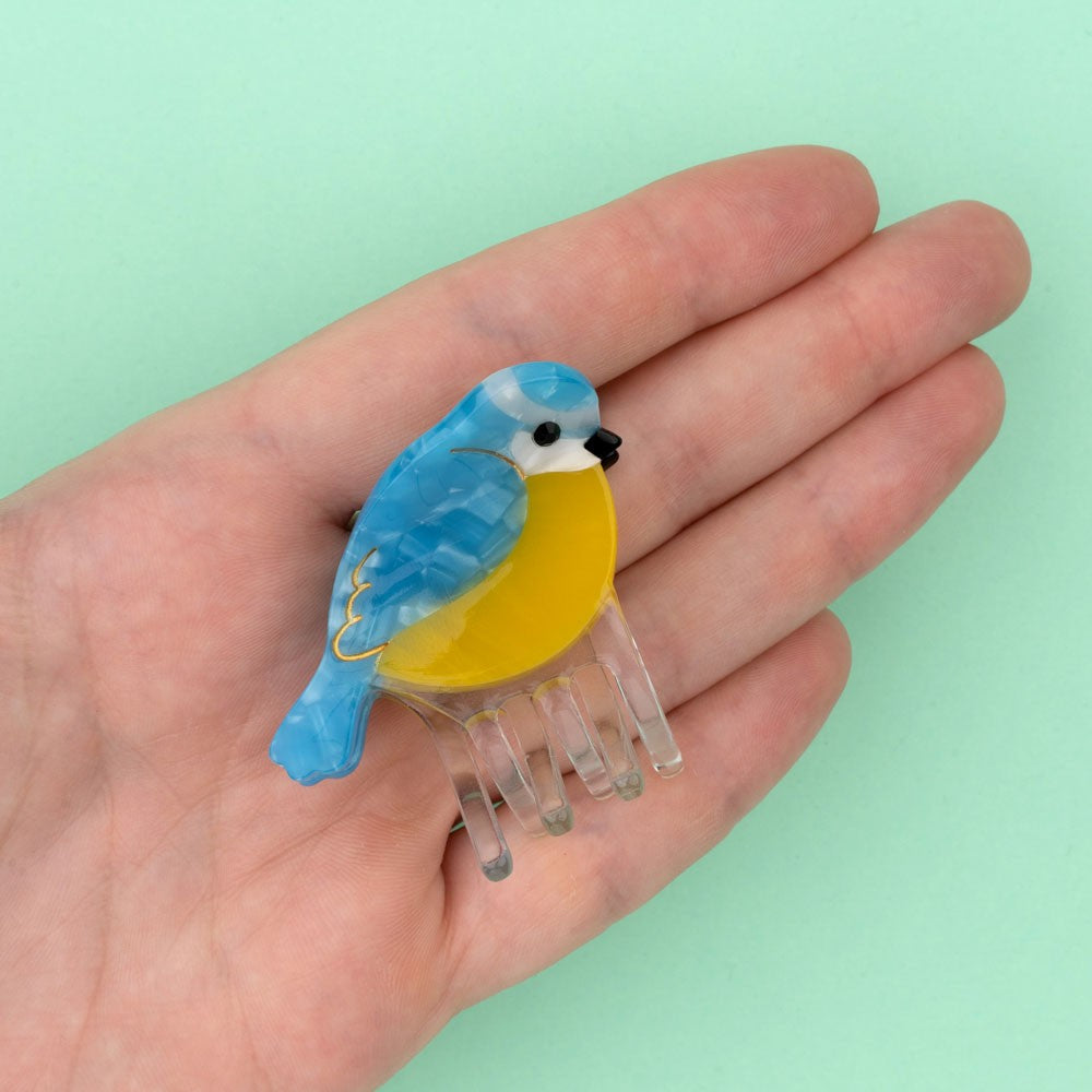 Mini blåmejse hårklemme