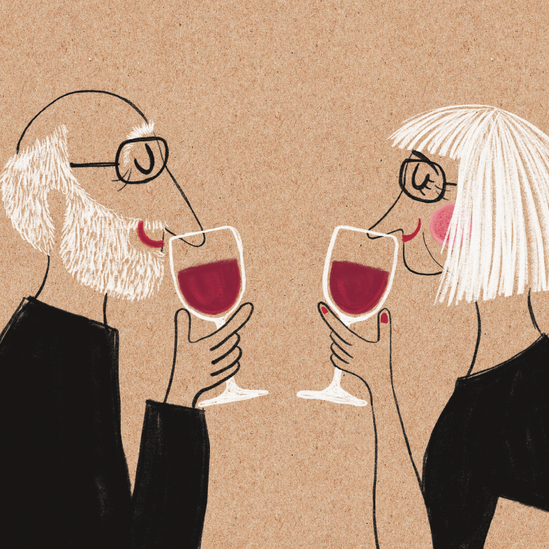 Rødvinsnæser hvidt hår