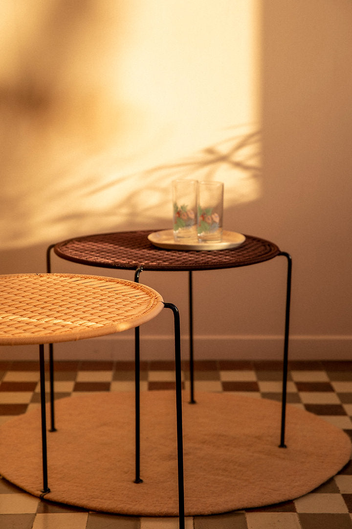 PRE-ORDER Håndflettet lille bord - Brun
