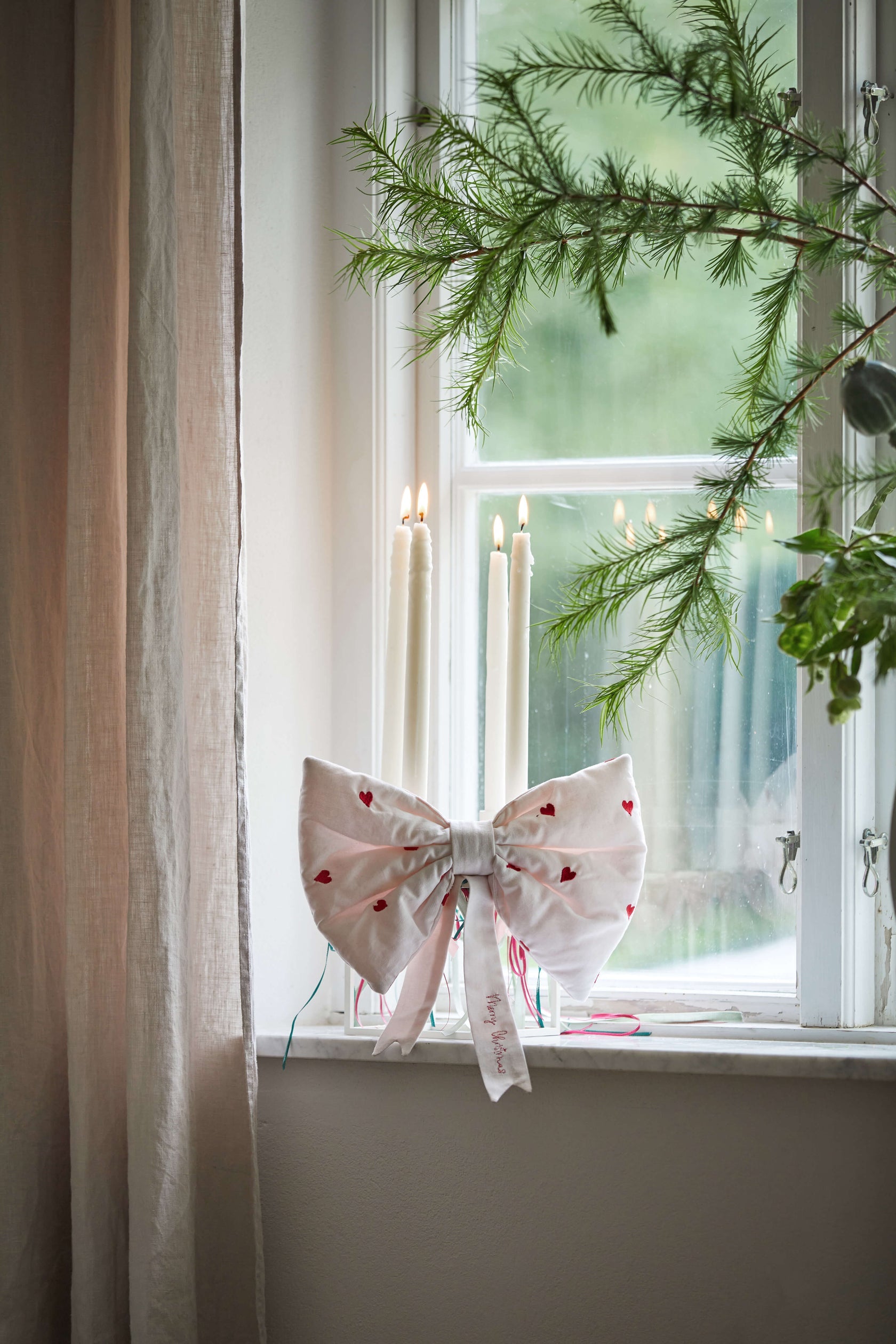 Julesløjfe med hjerter