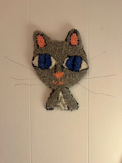 Grå kat vægophæng