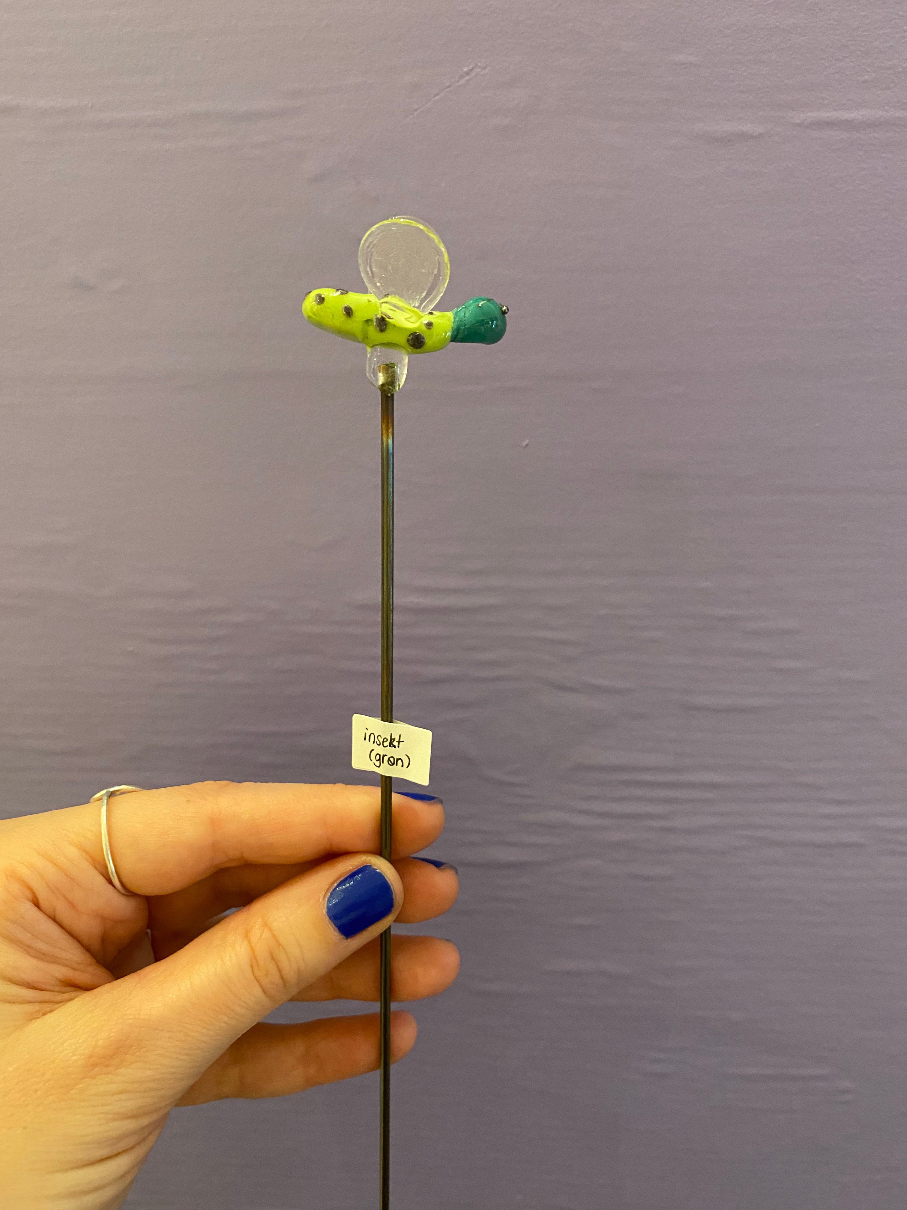 Insekt (grøn) - Glas pindefigur