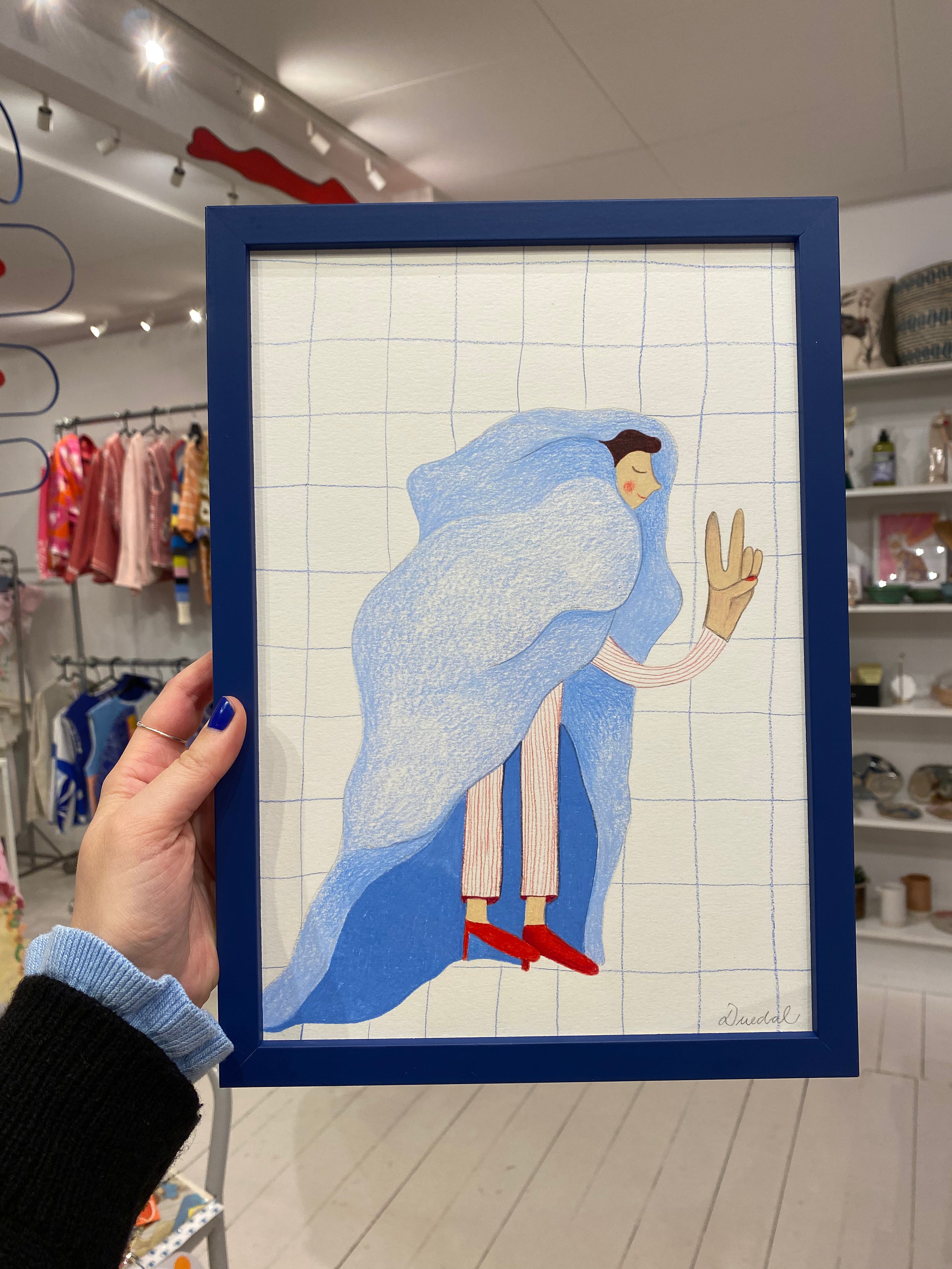 "In my bed" / Original A4 illustration (framed)