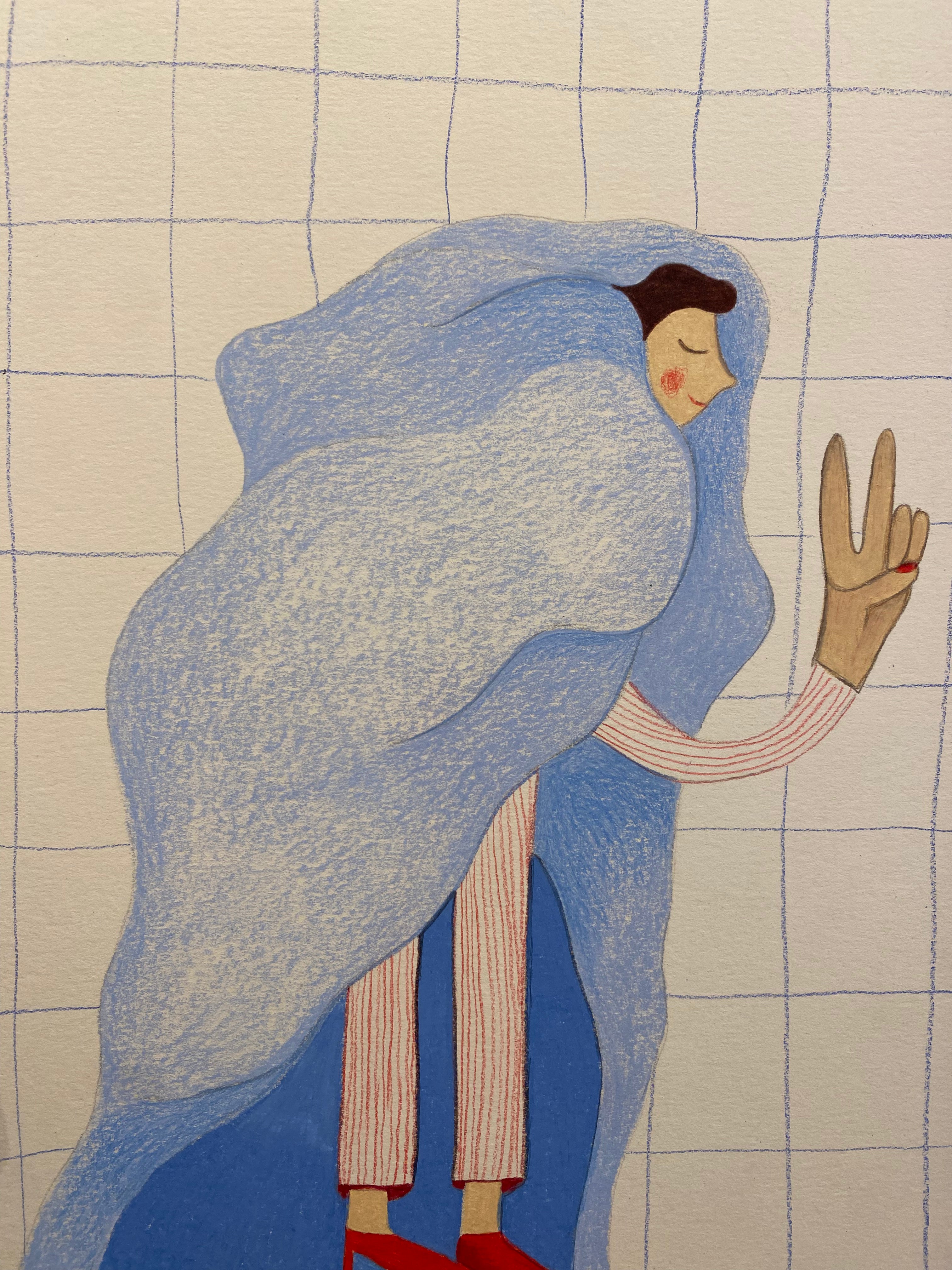 "In my bed" / Original A4 illustration (framed)