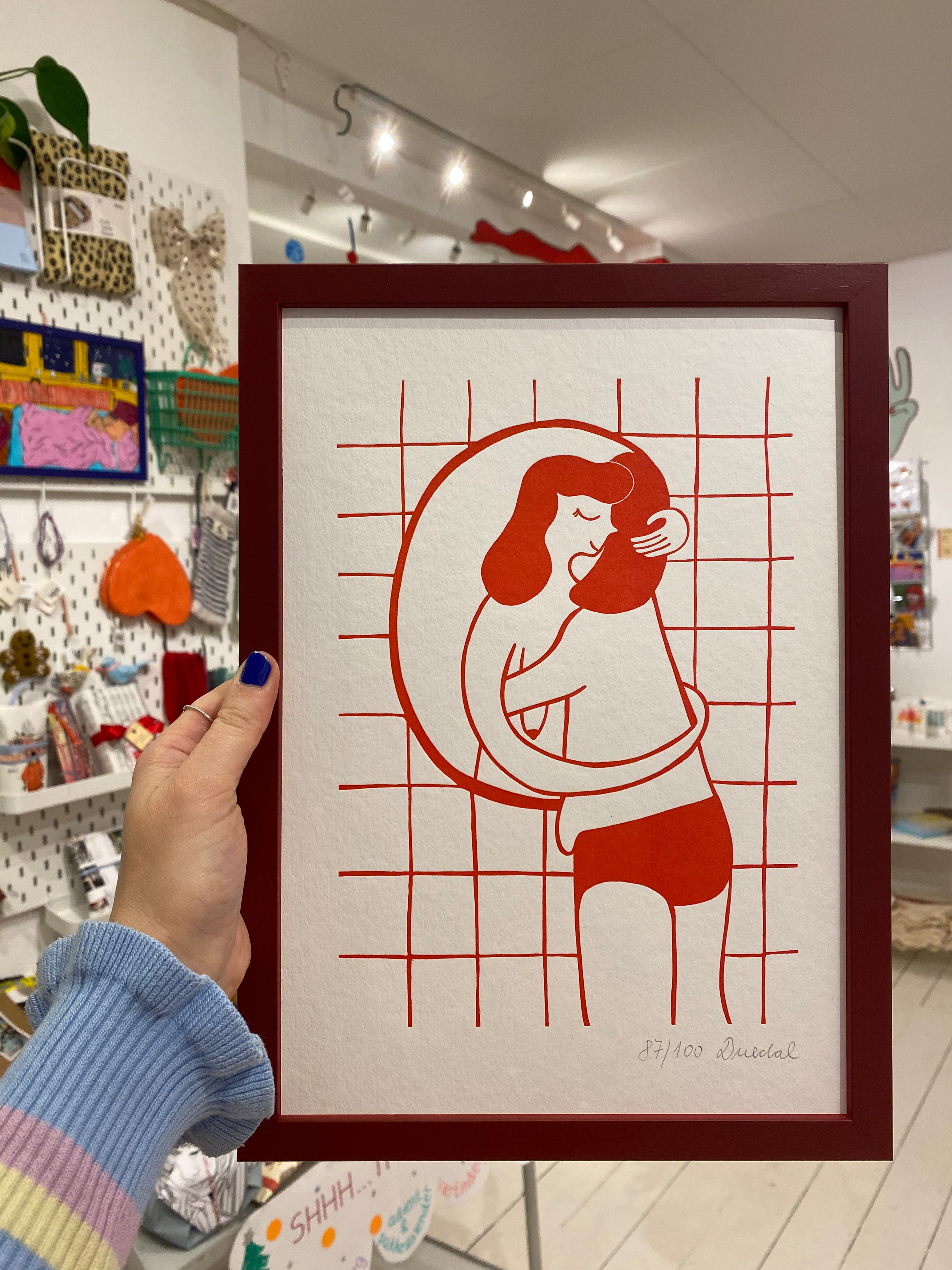 Limited "Et kram fra mig til dig" A4 Letterpress (framed)